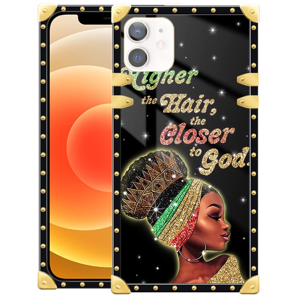 Luxury Black Crown Girl iPhone 11 Case with Golden Decoration - Shockproof TPU Soft Bumper & Hard PC Back Cover for iPhone 11 (6.1 Inch) - Perfect for Daily Protection, Fashion Accessory, and Gift Giving