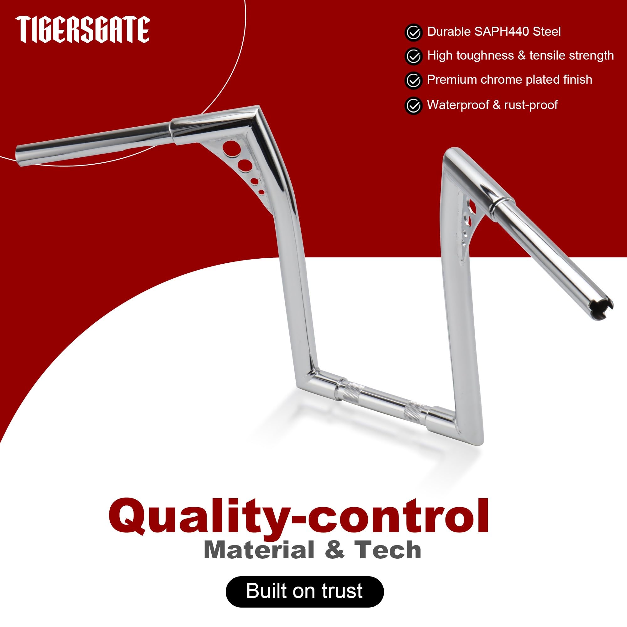 1.25 Inch Chrome Z Bar Ape Hanger Handlebars for Harley Davidson Sportster Dyna Softail 1995-Up & Road King Road Glide 1998-2013 - Perfect for Cruiser Motorcycle Upgrades and Long-Distance Riding Comfort