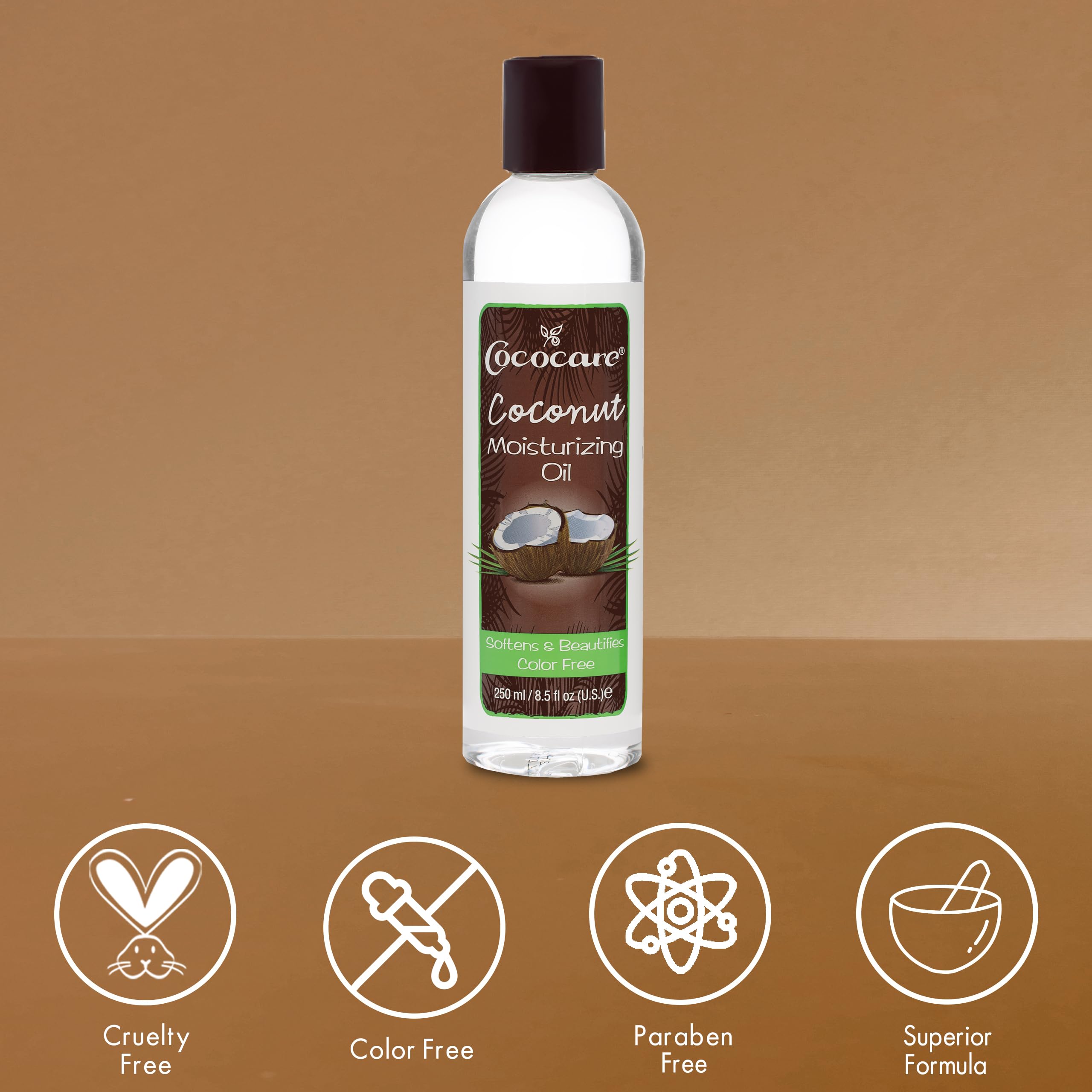 Cococare 100% Pure Coconut Oil for Skin & Hair - 8.5 Fl Oz Natural Moisturizer - Hydrating Body Oil for Dry Skin, Hair Care & Massage - Great for DIY Beauty Recipes & Aromatherapy