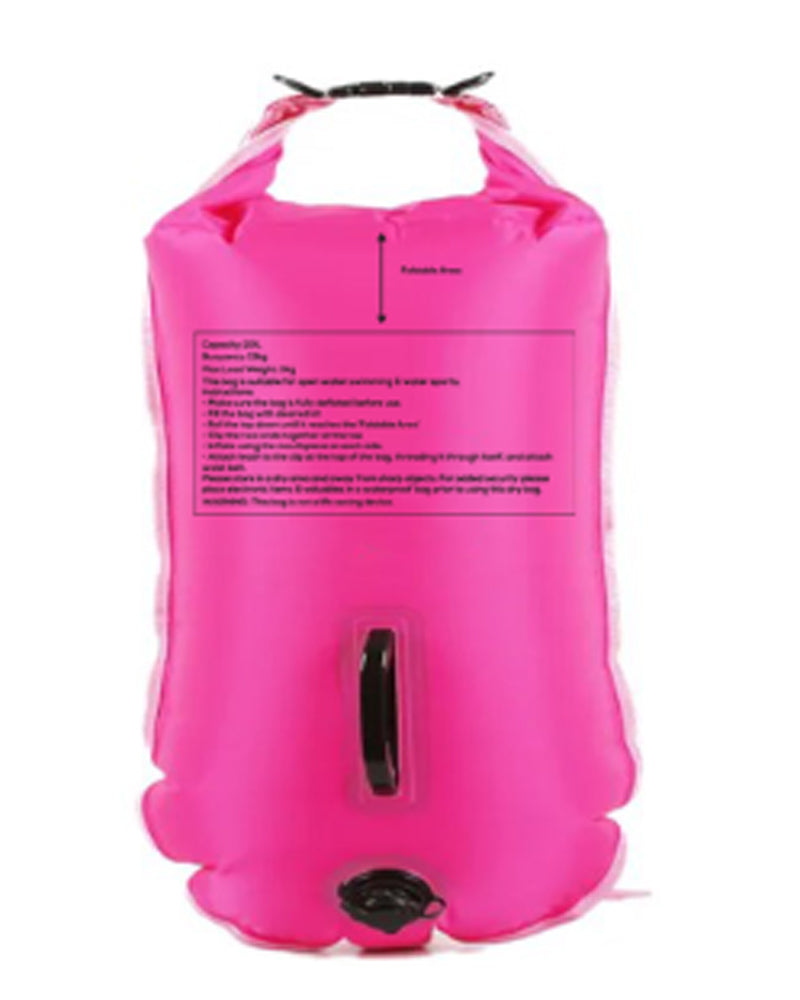 Waterproof Swimming Buoy Dry Bag - Pink Floatation Device for Open Water Swimming, Beach Trips & Pool Safety | Portable Gear for Swimmers, Snorkelers & Kayakers