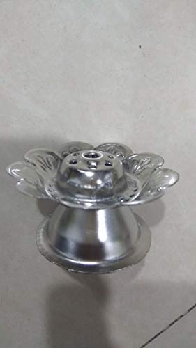 Stainless Steel Incense Holder & Diya Stand - Elegant Flower Design for Agarbatti, Indian Home Decor & Puja Rituals | Perfect for Meditation, Yoga & Spiritual Ceremonies