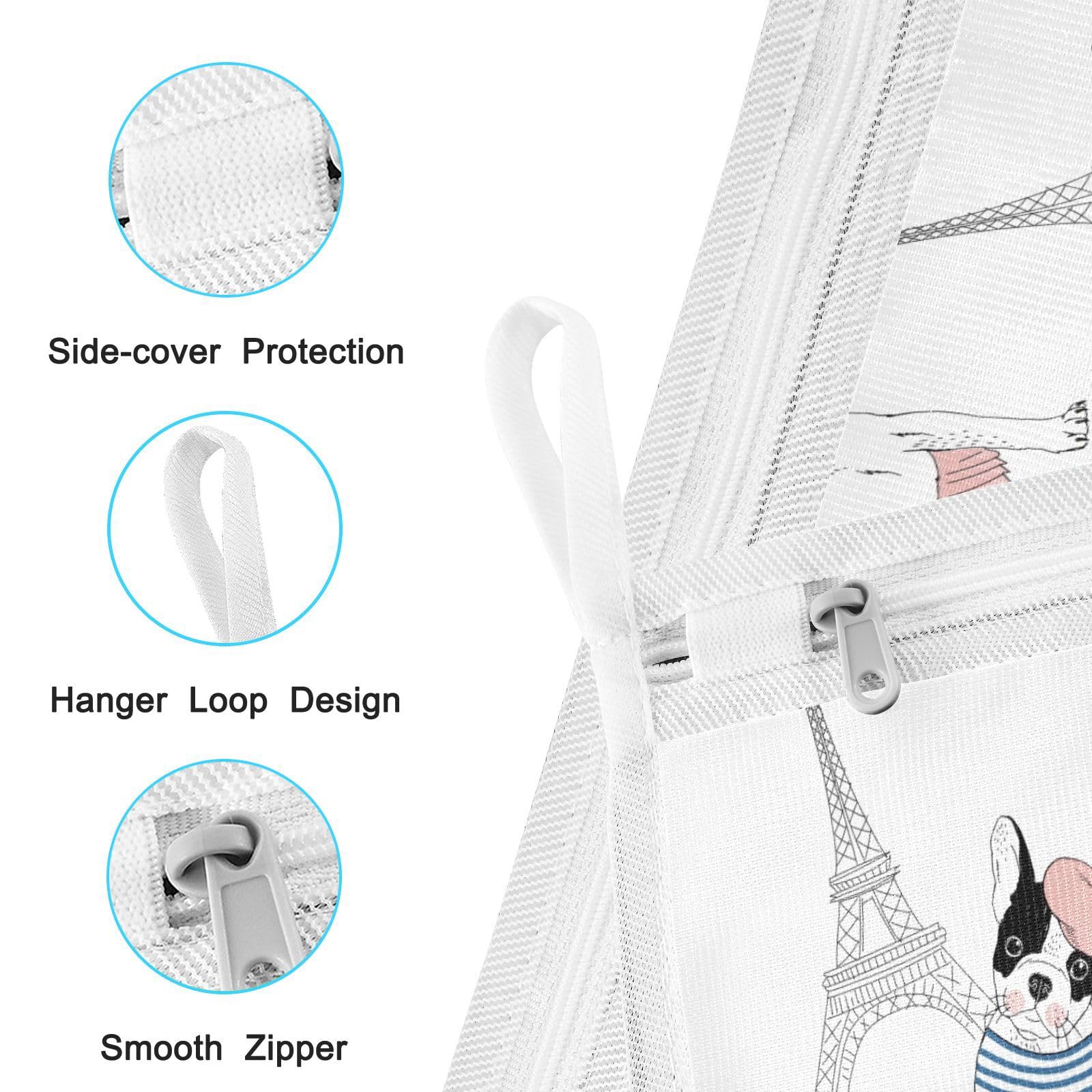 French Bulldog Mesh Laundry Bags Set of 2 - Delicates Wash Bags for Washing Machine, Underwear, Blouses, Hosiery, Pants & Sweaters | Perfect for Travel, Gym & Baby Clothes Protection