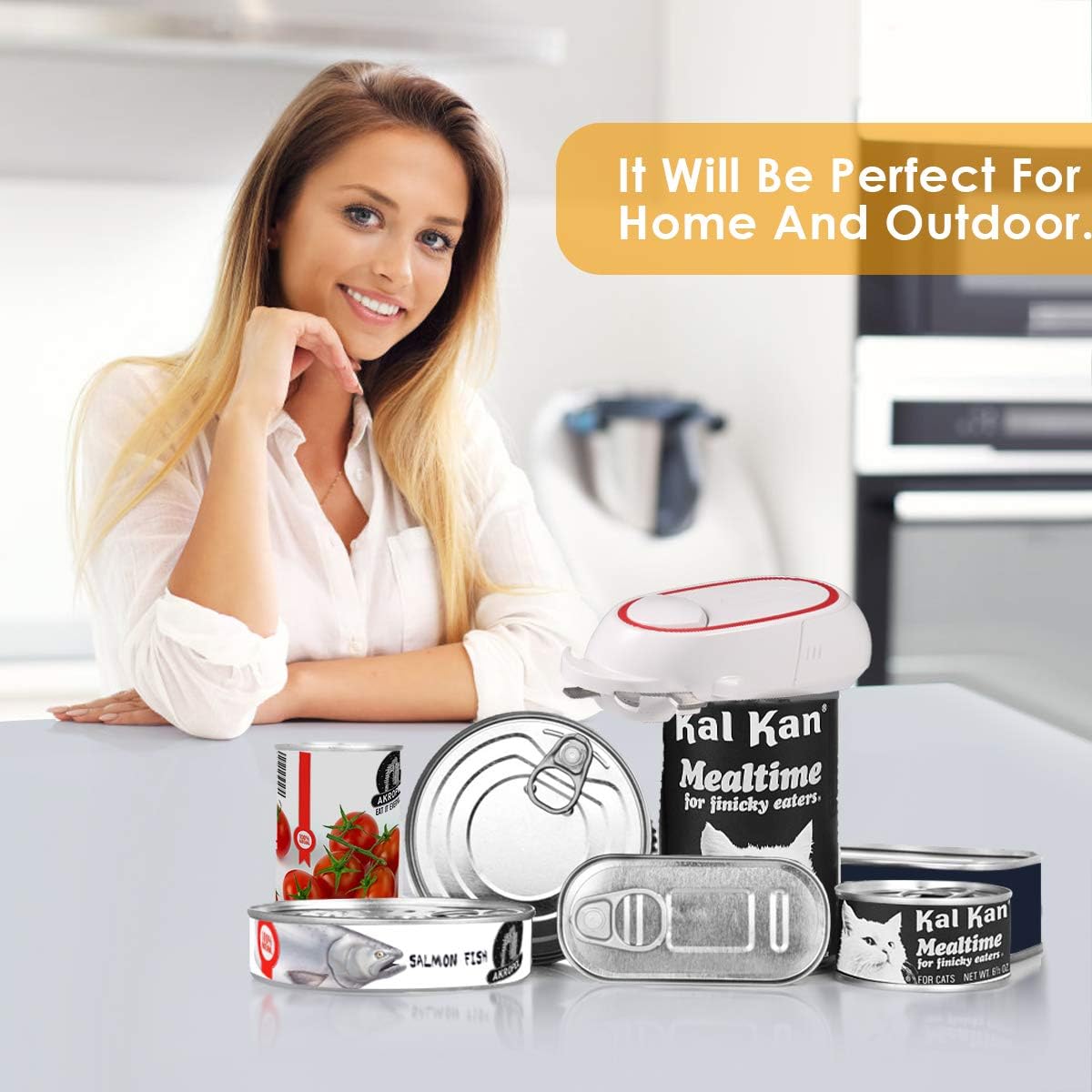 Electric Can Opener - Easy Open Kitchen Tool for Seniors & Arthritis Patients | Perfect for Home Cooking, Camping & Emergency Prep