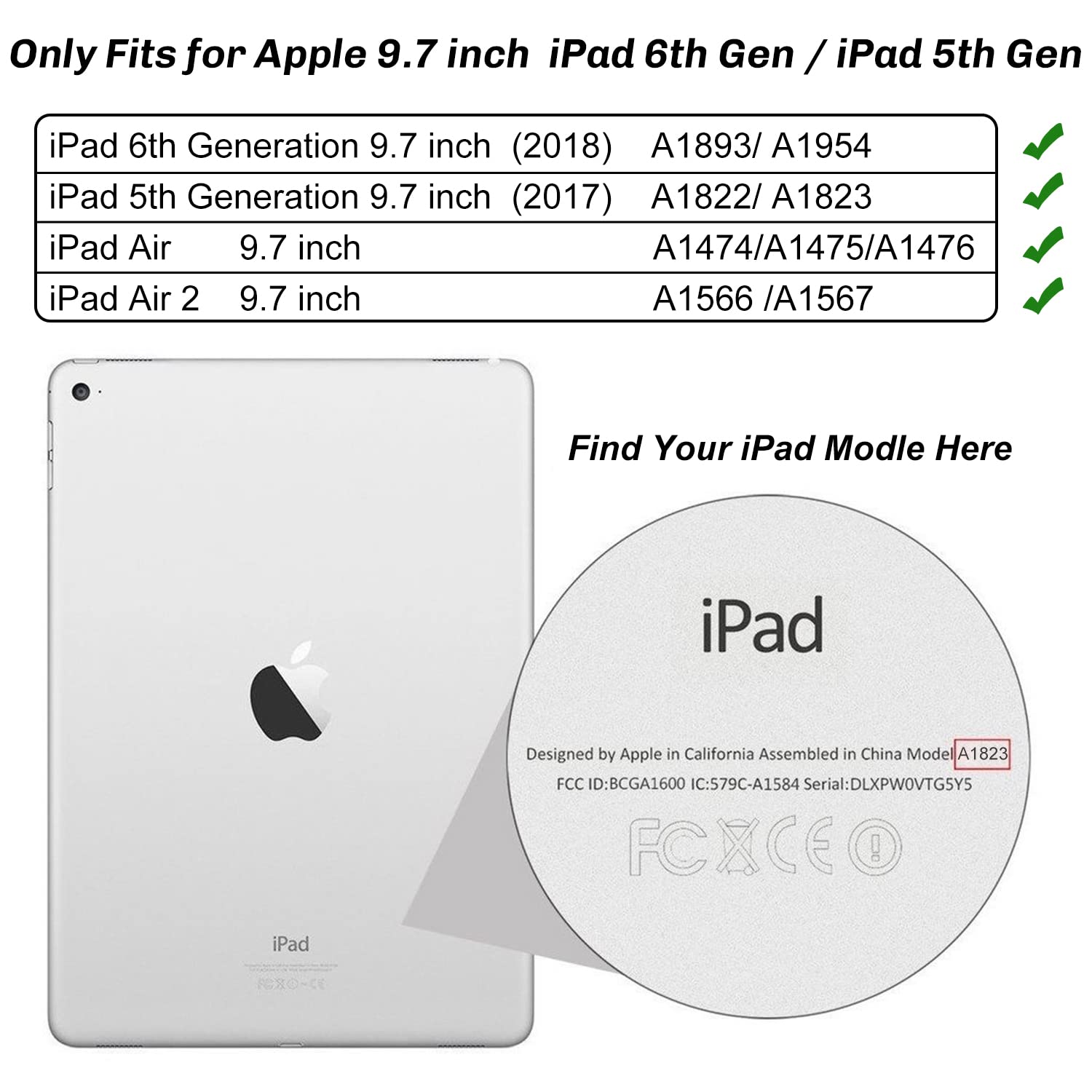 Shockproof Kids iPad Case for iPad 6th/5th Generation & iPad Air/Air 2 (9.7 inch) - Durable Silicone Cover with Tempered Glass Screen Protector & Hand Strap - Perfect for School, Travel, and Home Use