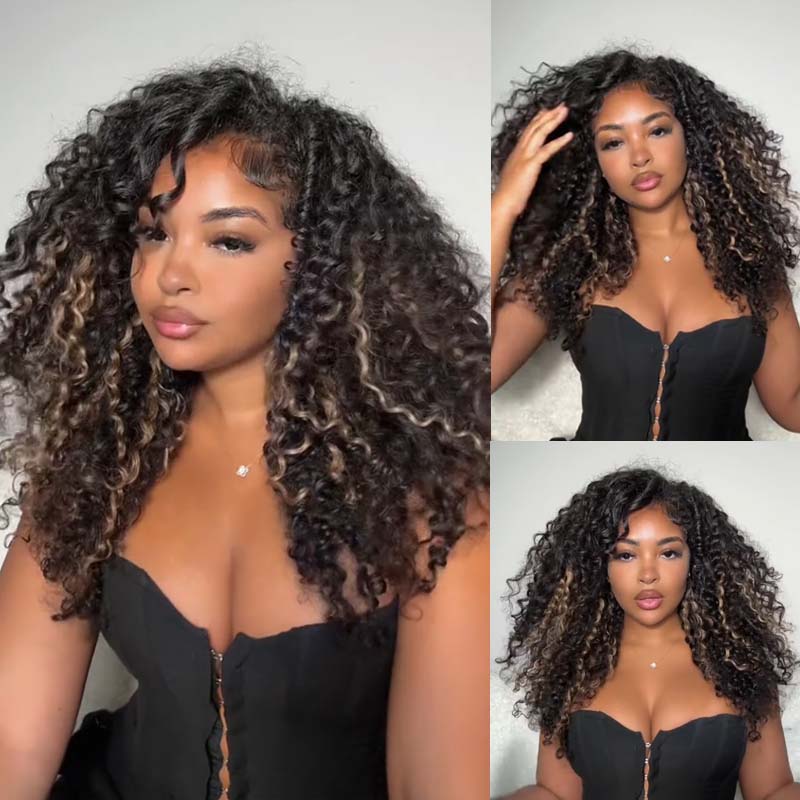 Inner Honey Brown Highlights Tight Miro Curly