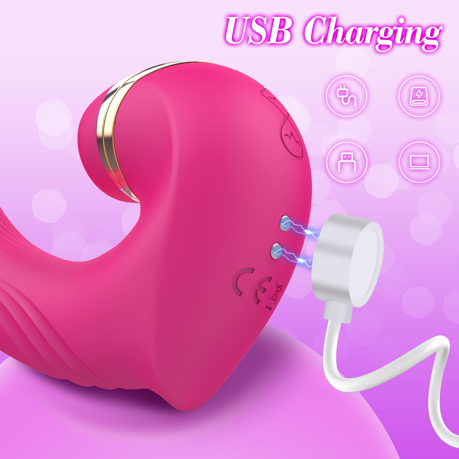 Premium 3-in-1 Women's Vibrator - Clitoral, G-Spot & Tongue Stimulator with 10 Vibration & 10 Rotation Modes | Nipple & Clit Stimulating Adult Toy for Women & Couples | Perfect for Solo Play & Romantic Nights
