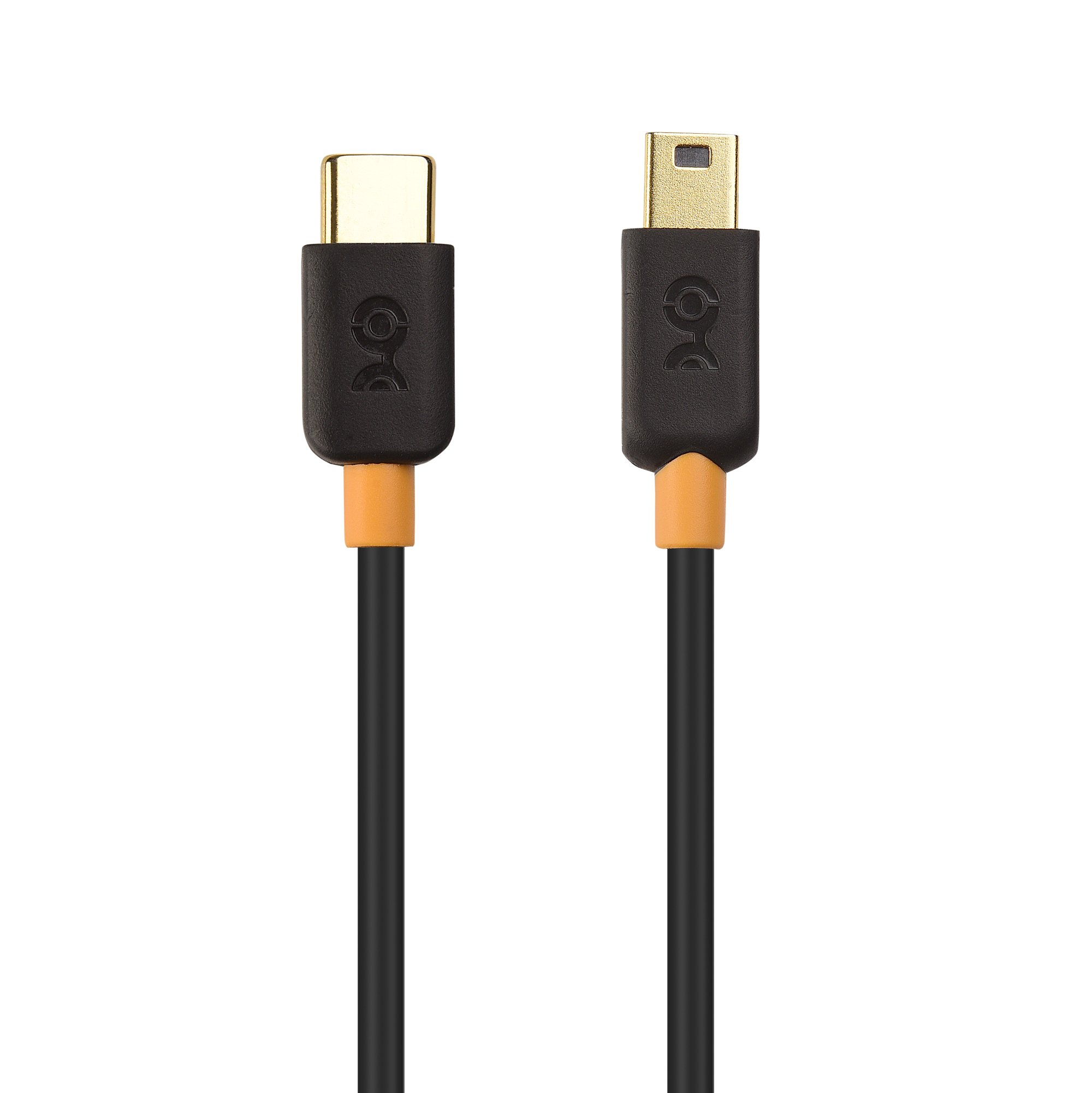 Premium USB C to Mini USB Cable 6.6ft - High-Speed Data Transfer & Charging Cord for Cameras, Game Controllers & Legacy Devices (Black)