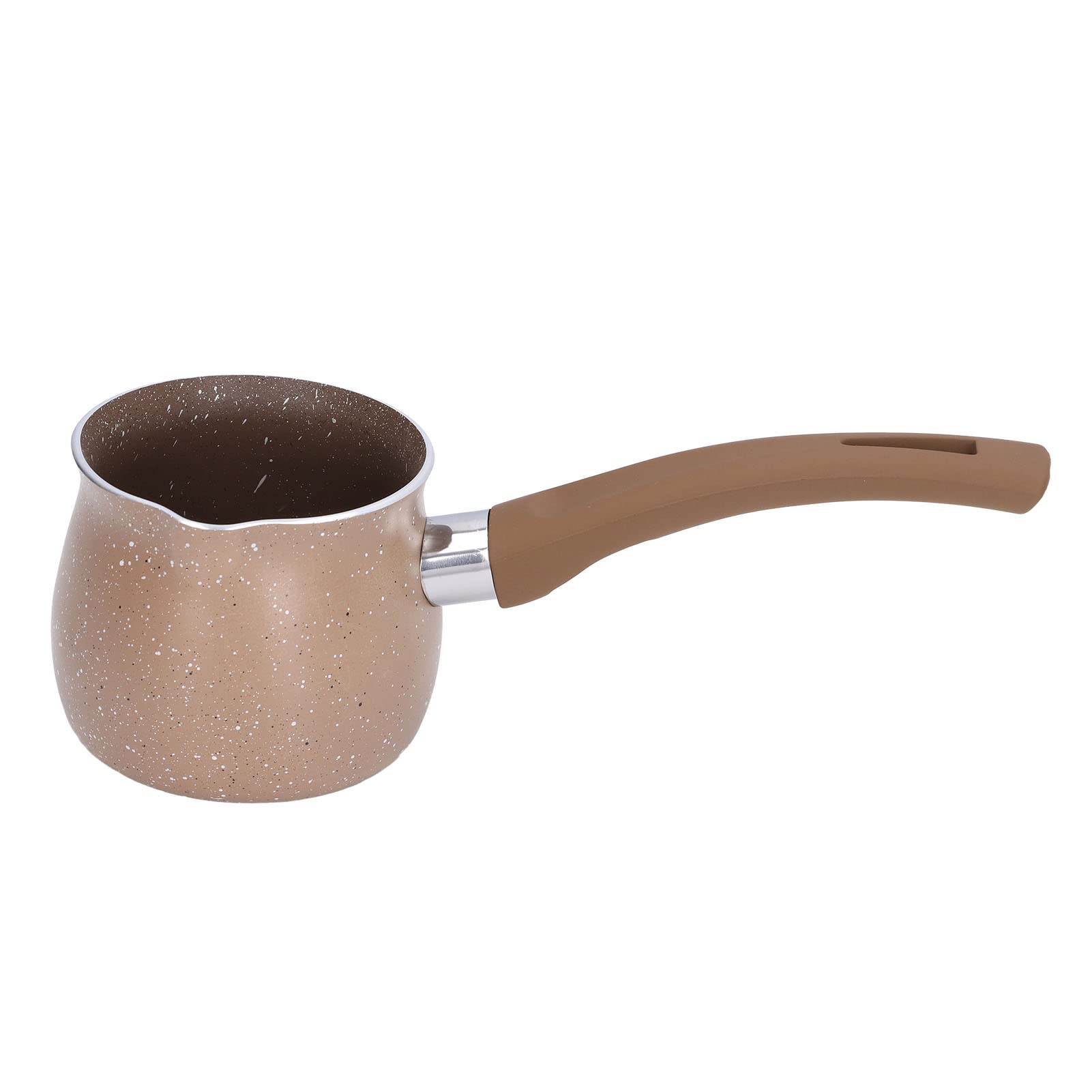Nonstick Milk Warmer Pot with Pouring Spout - 8cm Mini Coffee & Butter Warmer Pan, Single Handle Soup Pot for Simmering Milk, Coffee, Noodles & Spaghetti | Perfect for Home Kitchen, Cafe & Office Use