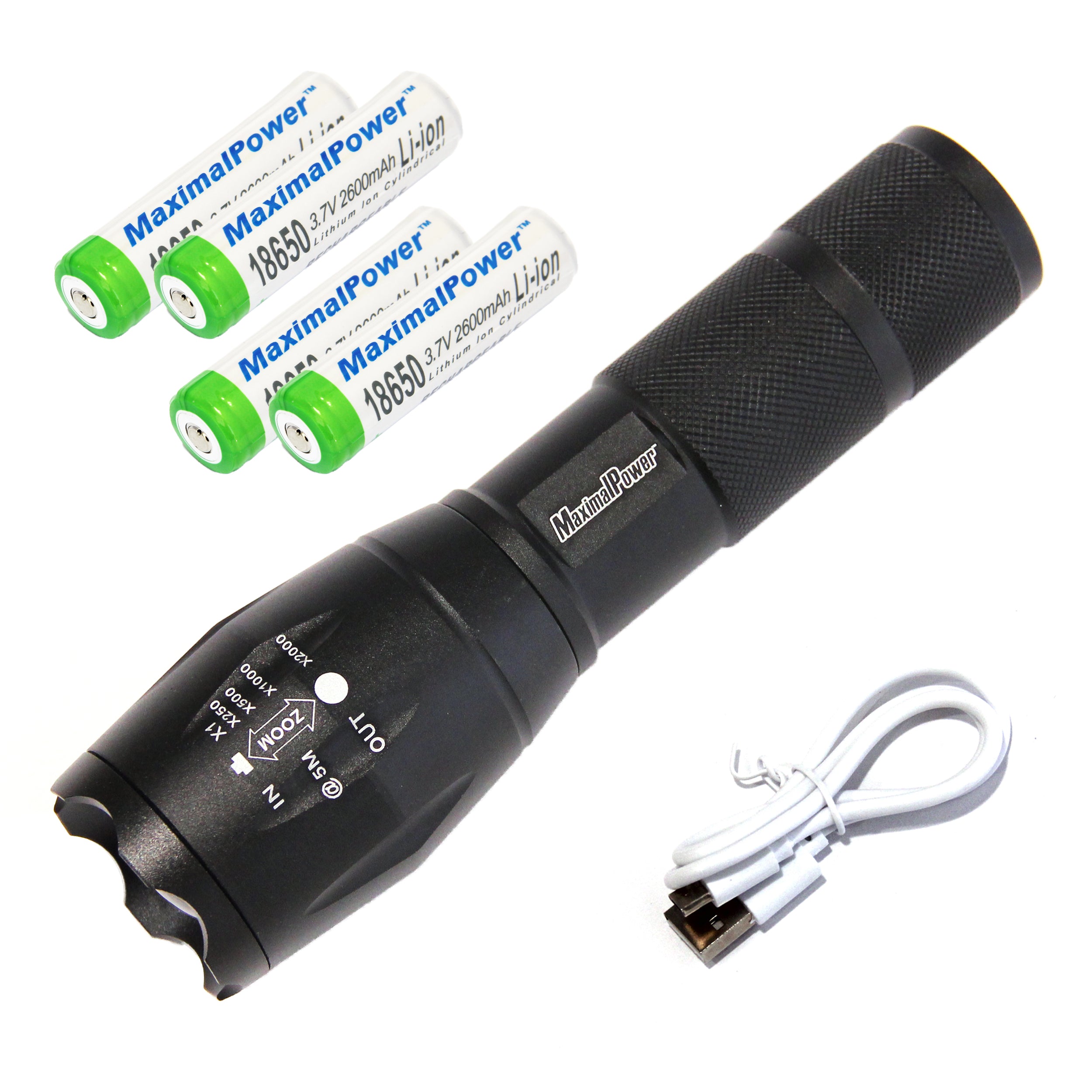 MaximalPower Mini LED Flashlight - Ultra Bright 1000 Lumens, 18650 Rechargeable Battery, Waterproof & Durable for Camping, Hiking, Emergency, Outdoor Adventures