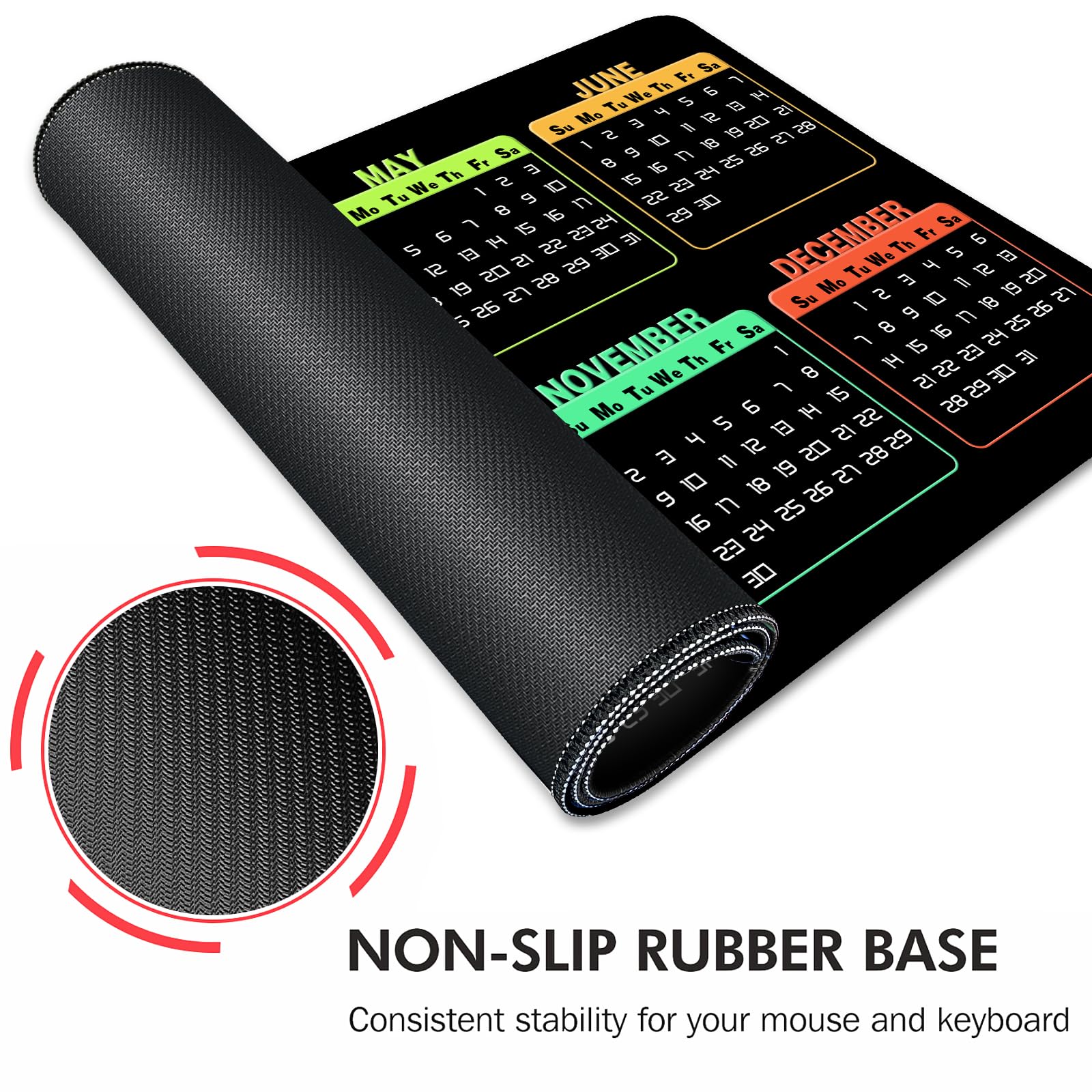Galdas XXL Gaming Mouse Pad - Non-Slip Rubber Base with Stitched Edges, Large Extended Mousepad (31.5x11.8 Inches) for PC, Laptop, Home & Office Use - Perfect for Gamers and Professionals