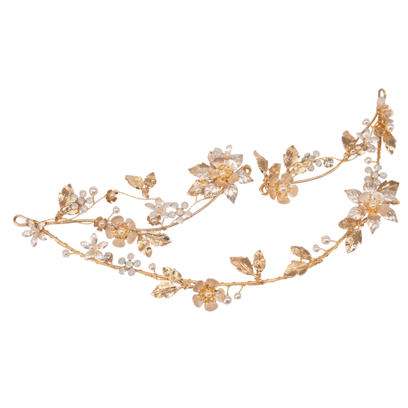 KATIA Gold Plated Bridal Headpiece - Elegant Wedding Hair Accessory for Brides, Bridesmaids, and Special Occasions