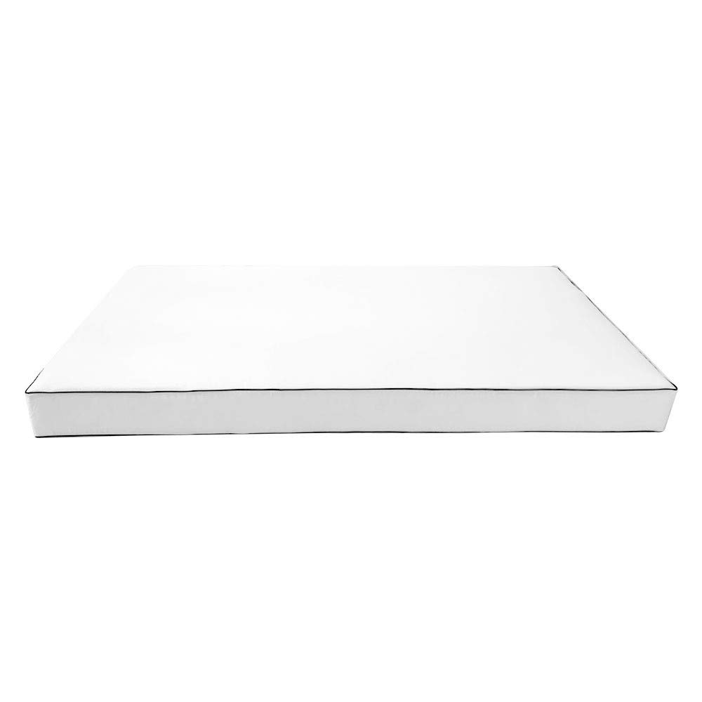 Prolinemax S1 Outdoor Daybed Mattress Slipcover with Contrast Trim - Waterproof Bolster Backrest Cushion Cover for Patio, Poolside & Garden Furniture (AD106)
