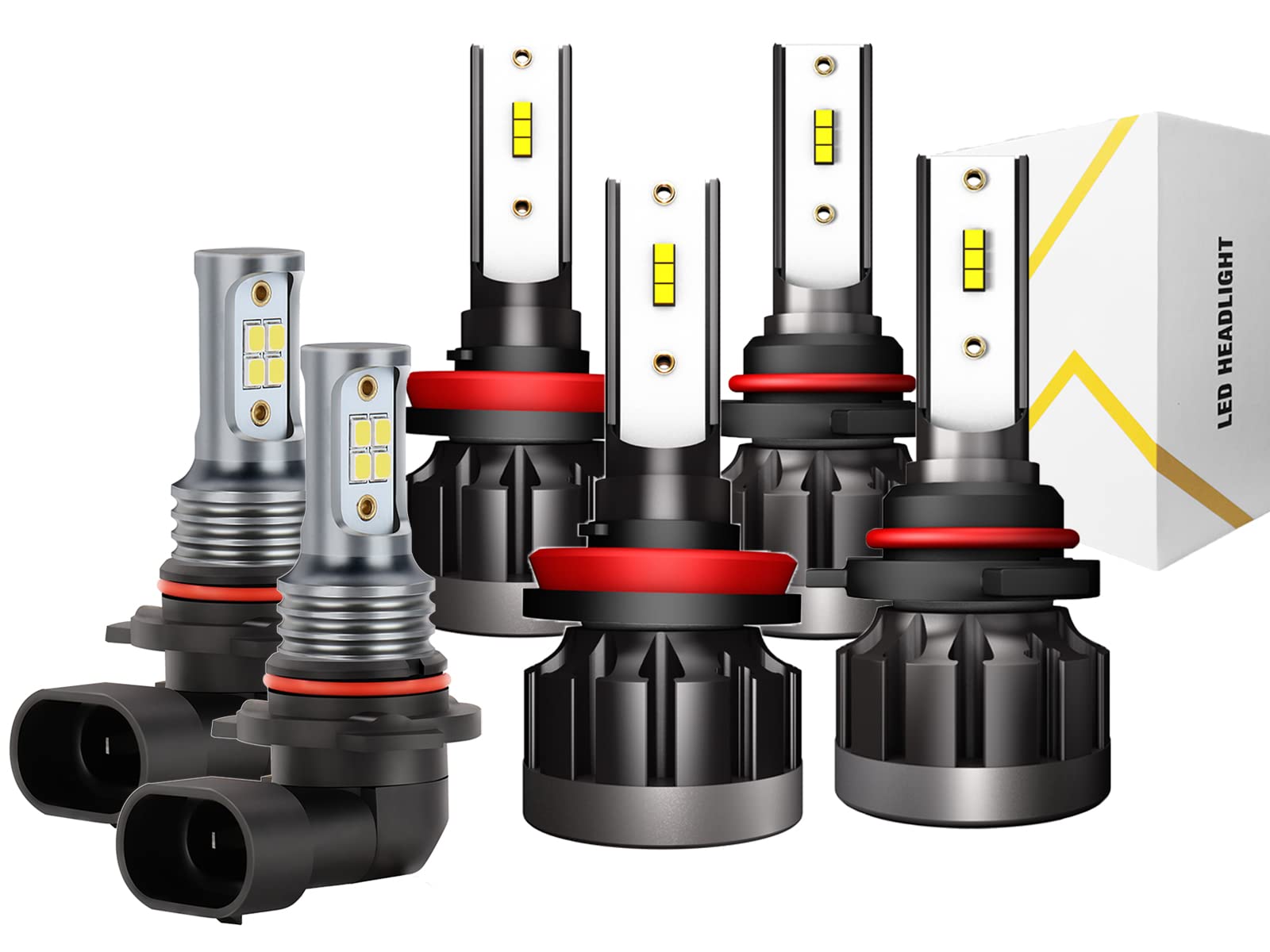 DODGE RAM 1500 2500 3500 LED Headlight Bulbs Kit (2013-2018) - 9005+H11 High/Low Beam & 9145 Fog Lights - 6-Pack for Enhanced Night Driving & Off-Road Visibility
