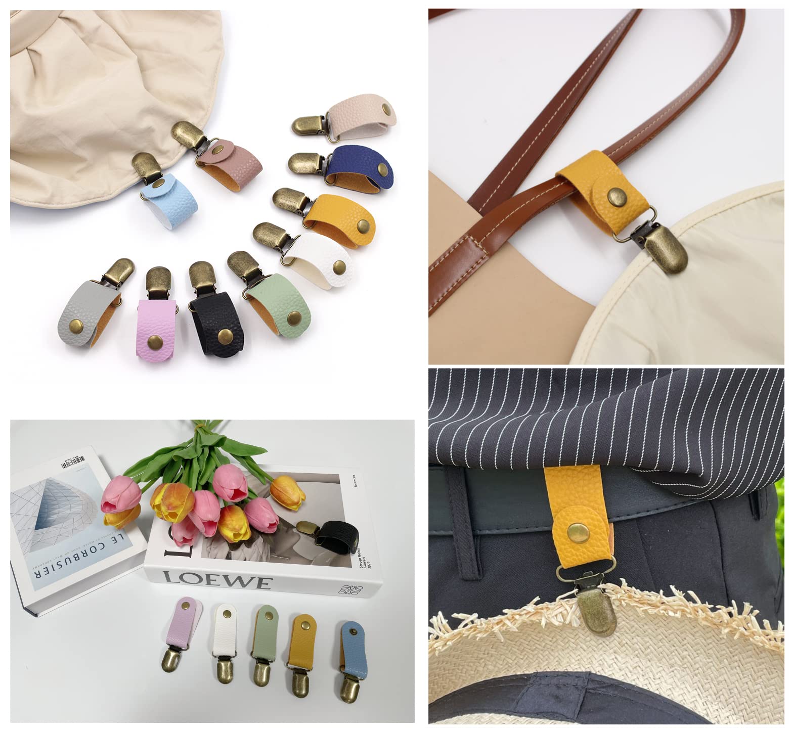 Premium PU Leather Hat Clip for Travel & Luggage - Multifunctional Duckbill Hat Holder for Outdoor Adventures, Hiking, and Camping Accessories