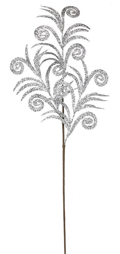 35 Silver Glittered Swirl Palm Spray - Perfect for Parties, Weddings & Special Events - Elegant Hand Cooling Mist for Summer & Outdoor Gatherings