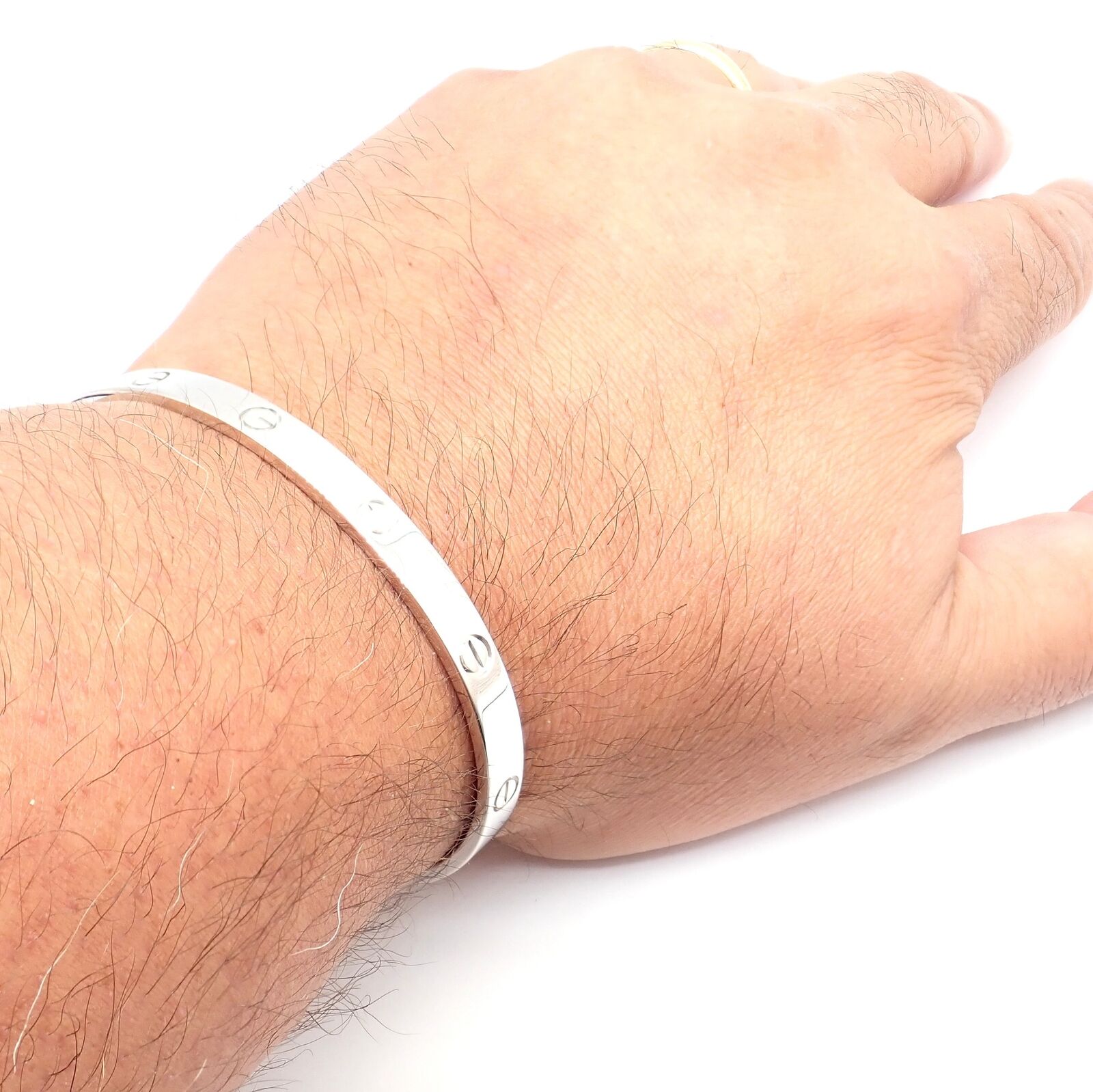 Authentic Cartier 18K White Gold Love Cuff Open Bracelet Size 21 with Certificate - Luxury Jewelry Gift for Women, Anniversary & Special Occasions