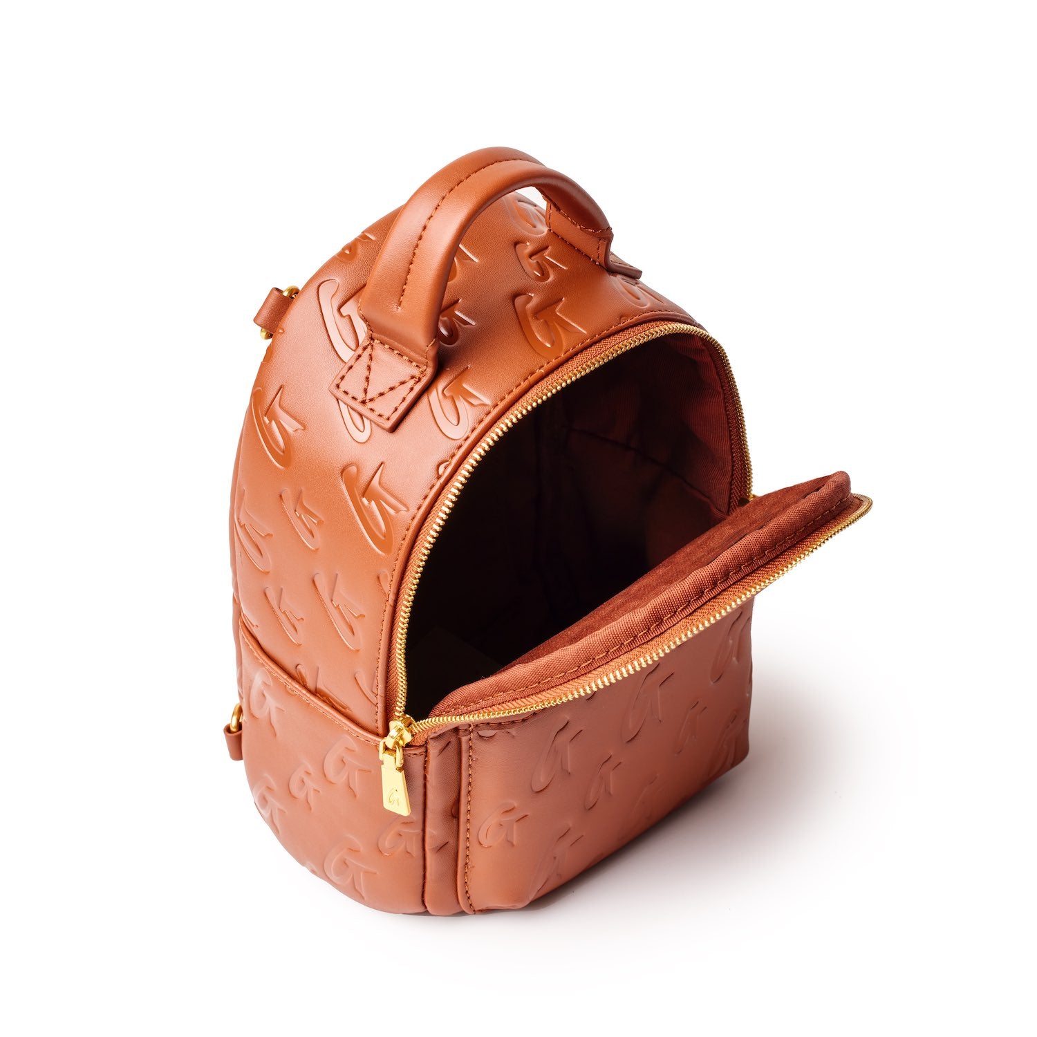Mini Monogram Backpack for Women & Men - Stylish Brown Leather Laptop Backpack - Perfect for Travel, Work & School