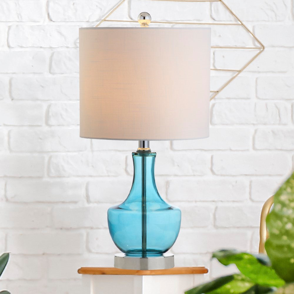 Colette 20 Mini Glass LED Table Lamp - Modern Nightstand & Desk Light for Bedroom, Living Room, Office | Energy-Efficient Dimmable Accent Lighting