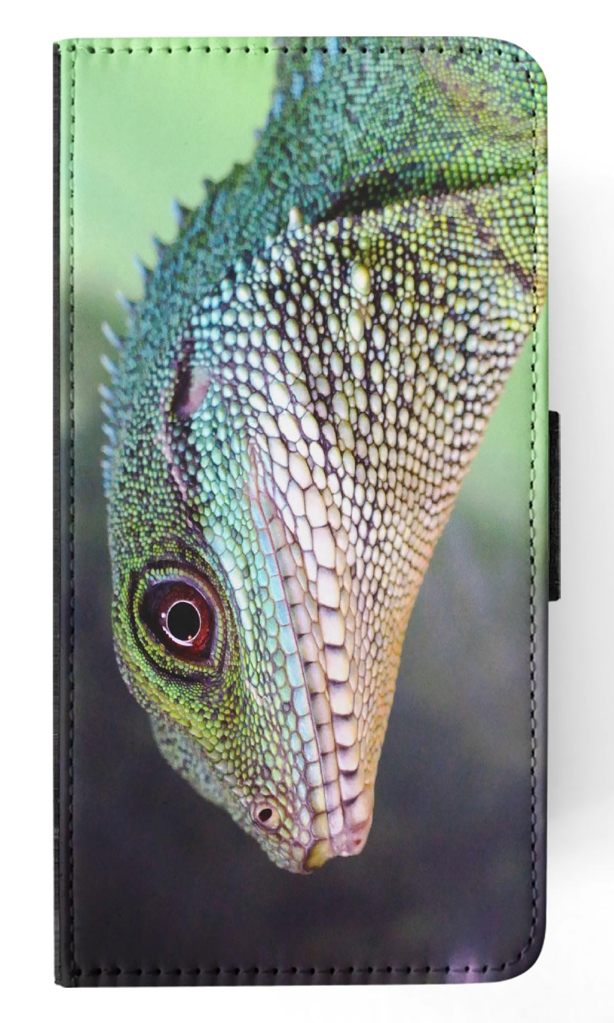 Premium Lizard Reptile Chameleon Pattern Flip Wallet Phone Case for Samsung Galaxy S23+ Plus - Stylish Protective Cover with Card Slots | Perfect for Daily Use, Travel & Business Meetings