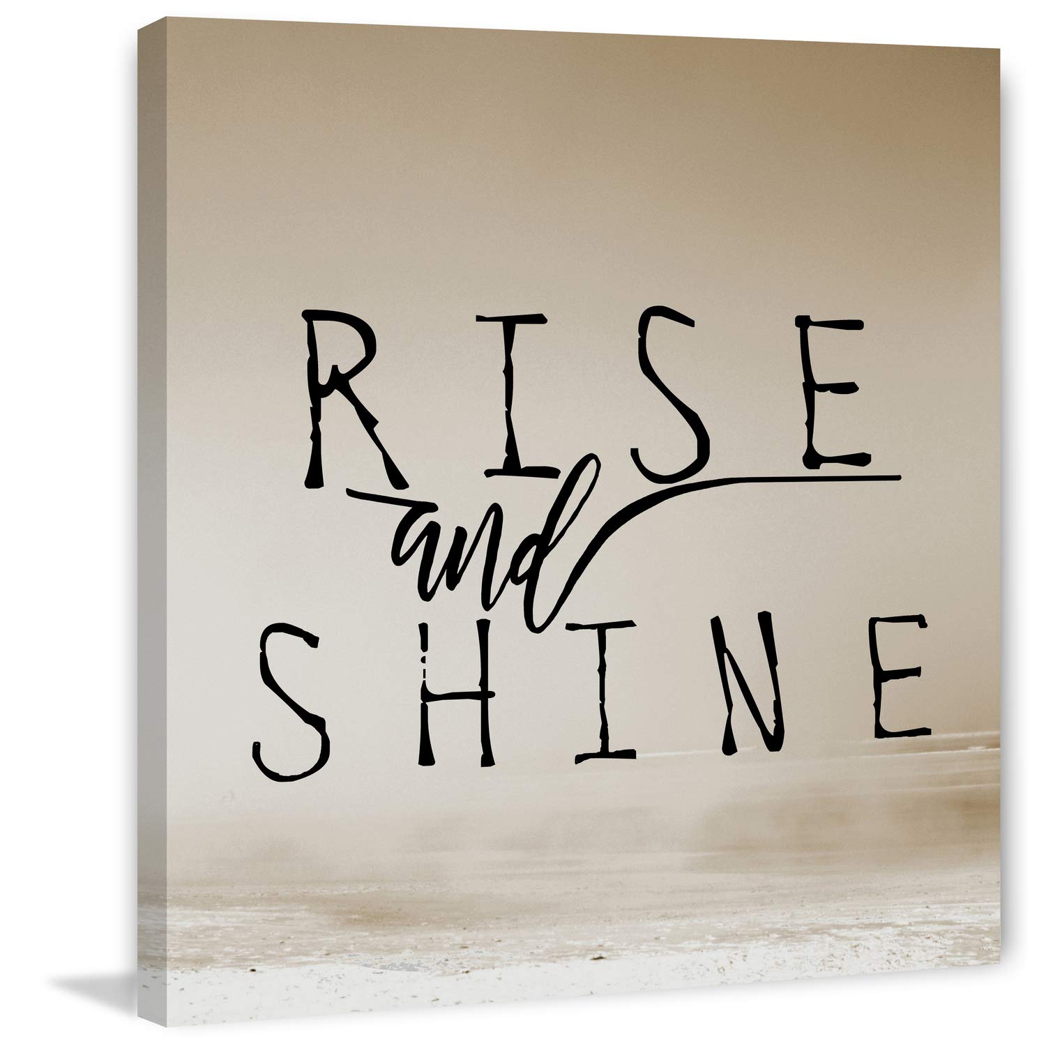 Rise and Shine Folks Painting Print on Wrapped Canvas 18x18 - Modern Wall Art for Living Room, Bedroom & Office Decor - Ready to Hang Home Decor