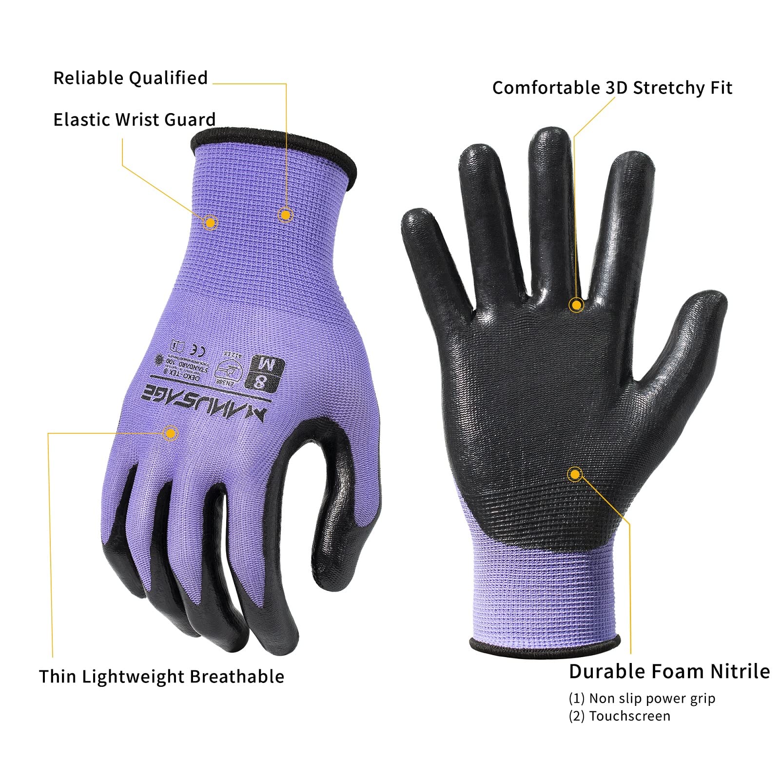 Premium Safety Work Gloves - Cut Resistant & Durable for Construction, Gardening & DIY Projects | OSHA Compliant Protective Gloves for Men & Women