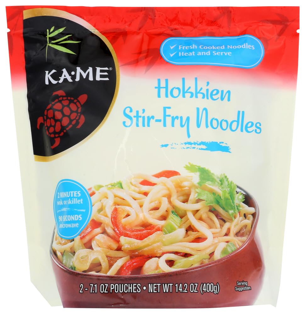 Ka-Me Stir Fry Hokkien Noodles 18-Pack (14.2 Oz Each) - Authentic Asian Noodles for Quick Meals, Stir-Fry Dishes & Easy Dinner Recipes