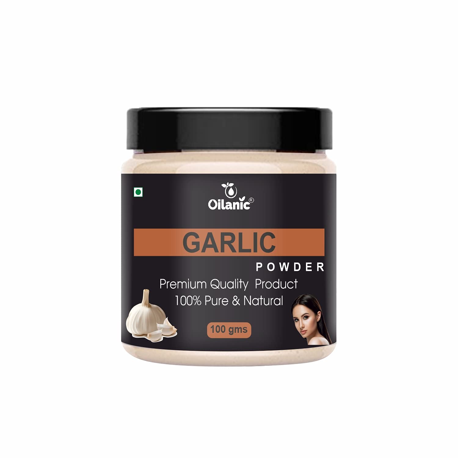 Oilanic 100% Pure Natural Garlic Powder for Skin & Hair Care - 3.5oz (100g) | Organic Garlic Supplement for Healthy Skin, Hair Growth & Cooking Recipes