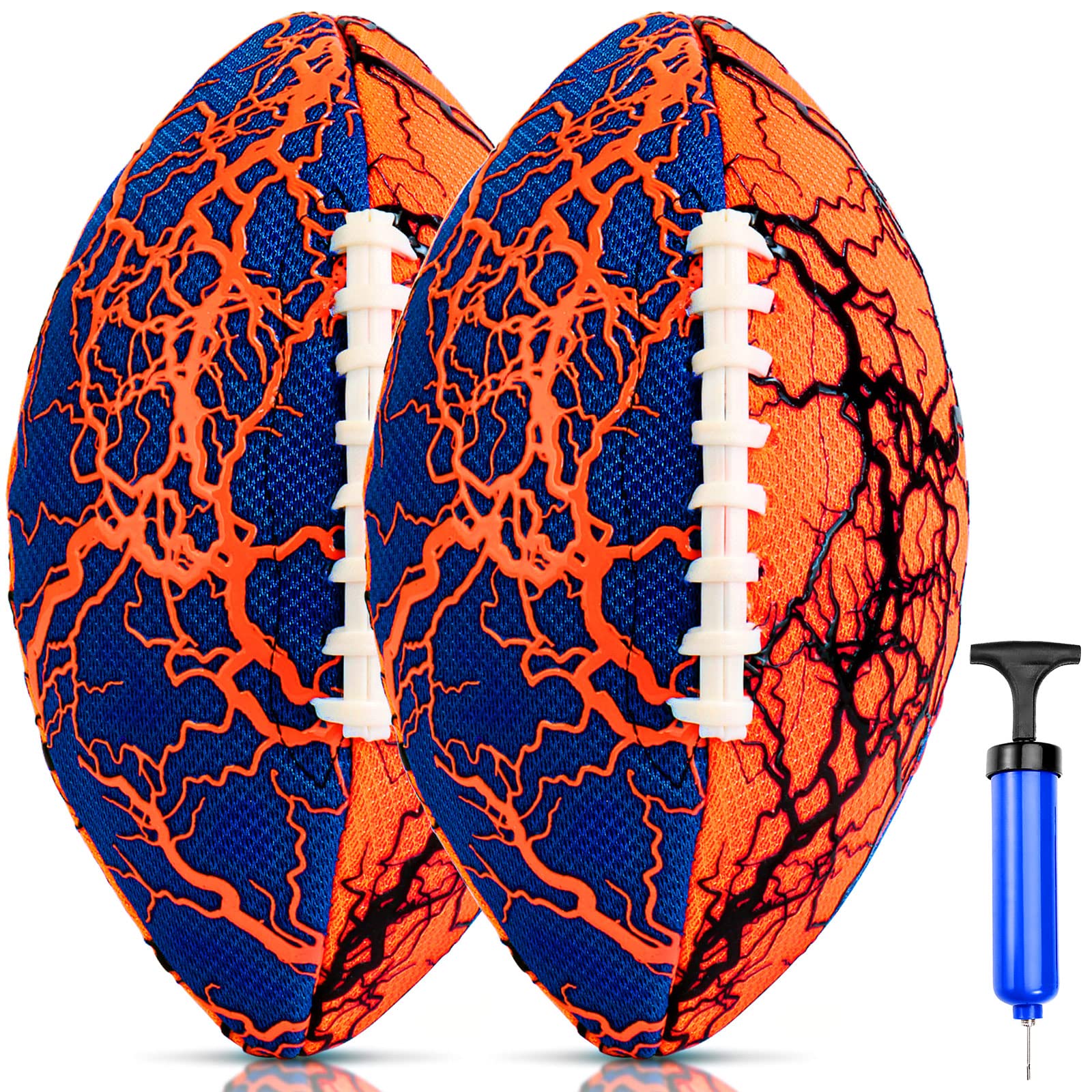 Jasonwell Waterproof Football - 2 Pack Strong Grip Pool & Beach Toys for Kids, Teens & Adults - Perfect for Swimming, Lake, Park & Backyard Outdoor Games | Fun Family Water Sports Activities