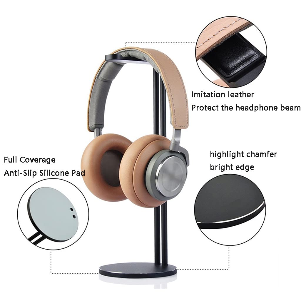 Premium Aluminum Alloy Headphone Stand - Gaming Headset Holder with Vertical Design, Desktop Earphone Display Stand & Storage Bracket (Pink, 27.6x10cm) - Perfect for Gaming Setups, Office Desks & Home Organization