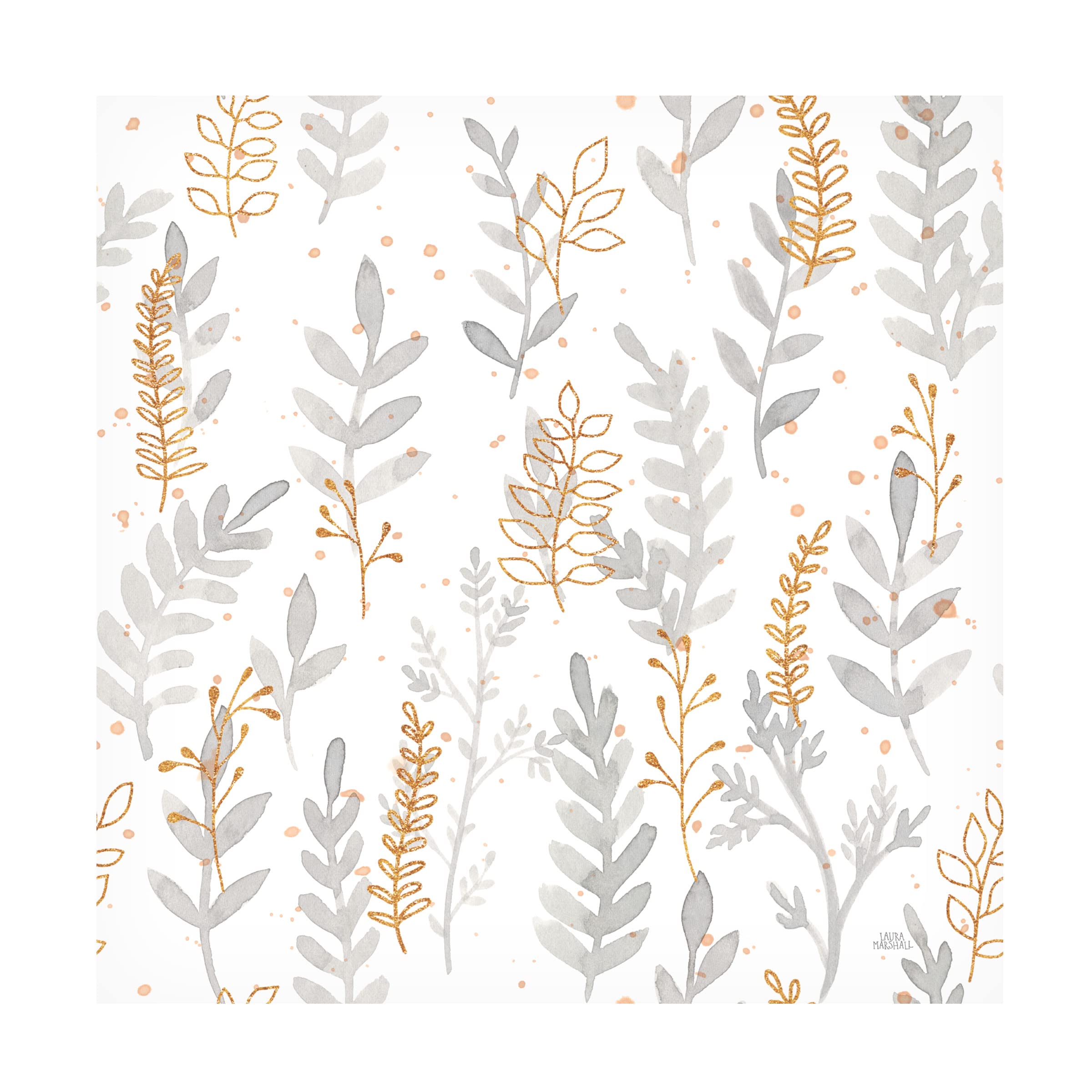 Laura Marshall 'Spring Blooms Pattern VI' Canvas Wall Art - Floral Home Decor for Living Room, Bedroom & Office | Trademark Fine Art