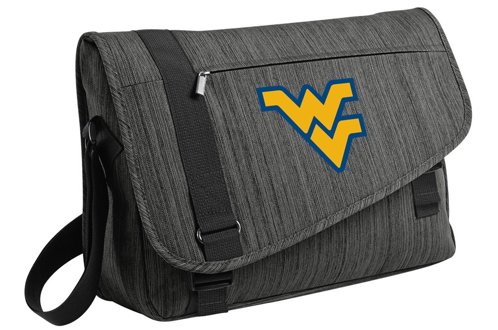 Premium WVU Laptop Messenger Bag - West Virginia University Themed Durable College Student Book Bag for School, Work & Travel