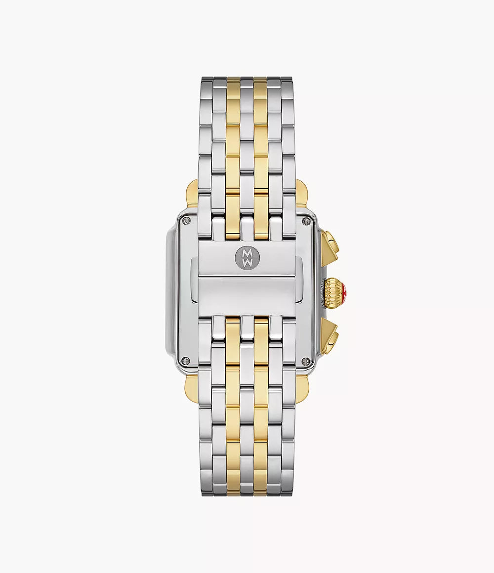 18K Gold Diamond Watch for Women - Luxury Two Tone High Shine Deco Timepiece - Perfect for Gifts, Parties & Special Occasions