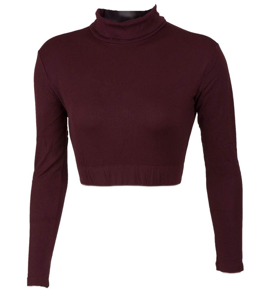 Cheer Fantastic Women's Turtleneck Midriff Top - Fashion Slim Fit Long Sleeve Knit Shirt for Casual Wear, Office, Date Night & Fall Layering