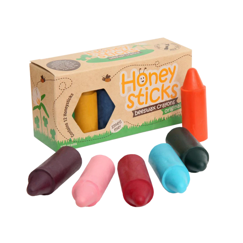 Honeysticks Originals Natural Beeswax Crayons - Non-Toxic, Eco-Friendly Art Supplies for Kids - Perfect for Drawing, Coloring & Craft Projects at Home or School