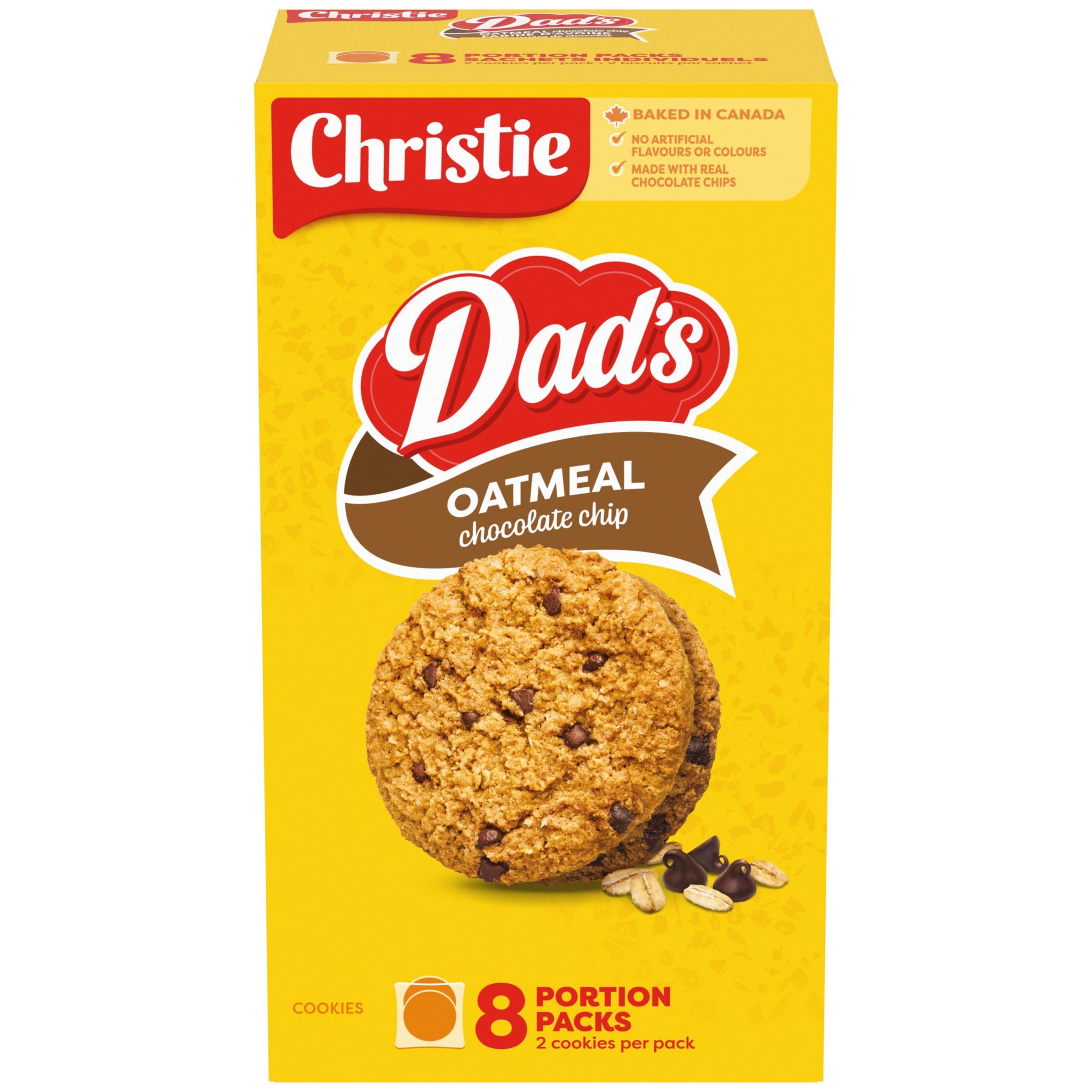 Dad's Portion Pack Oatmeal Chocolate Chip Cookies 300g - Healthy School Snacks, Lunchbox Treats & Afternoon Energy Boost for Kids