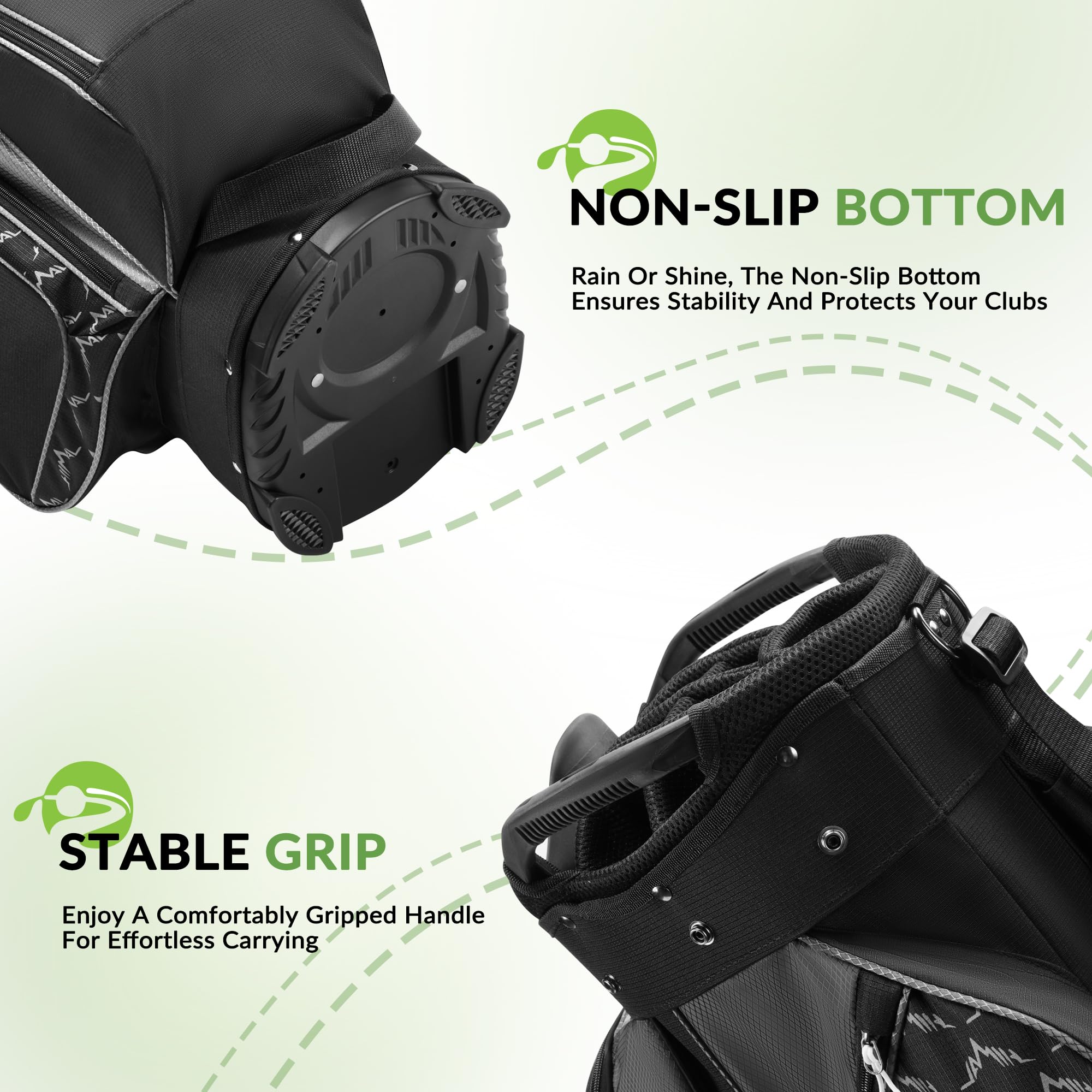 **14-Way Golf Cart Bag with Full-Length Divider Top & Multiple Pockets - Durable Men's Golf Bag with Comfortable Handles & Rain Cover - Perfect for Golf Courses, Driving Ranges & Tournaments**