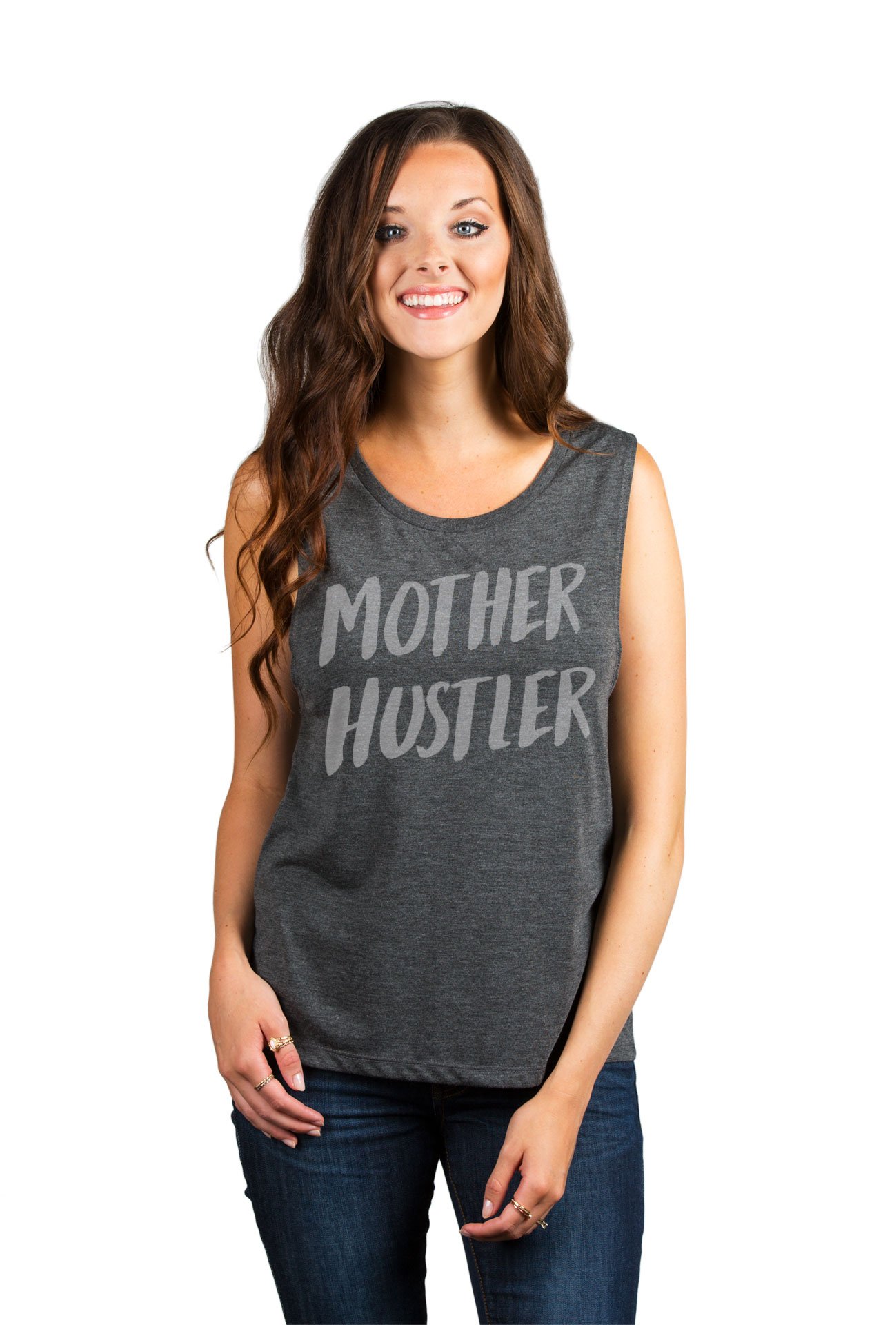 Mother Hustler Women's Sleeveless Muscle Tank Top - Stylish Workout & Casual Wear for Gym, Running & Summer Outfits