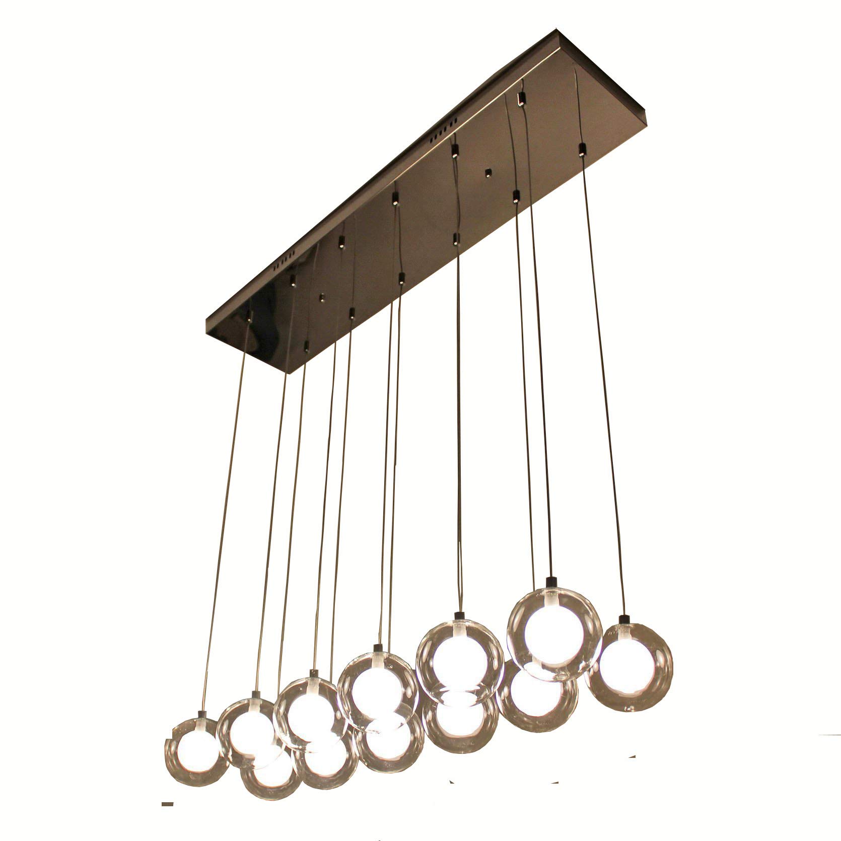 Modern 12-Light Glass Bubble Chandelier - Luxury Double Layer Soap Bubble Pendant Light for Dining Room, Bar Counter, Restaurant & Kitchen - Elegant Ceiling Fixture for Home & Commercial Spaces