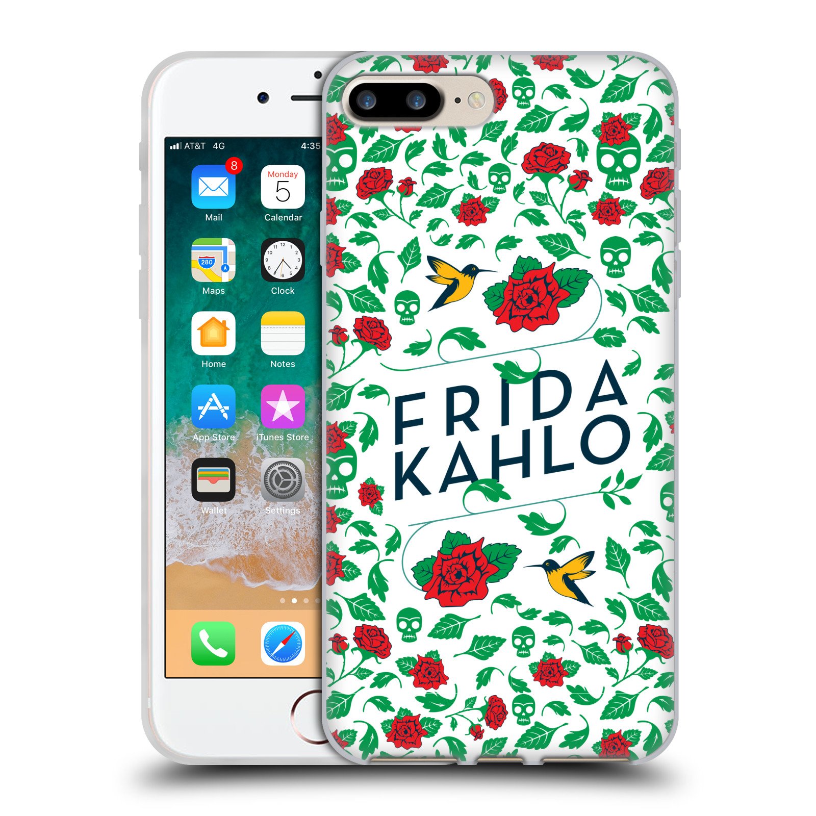Head Case Designs Frida Kahlo Birds & Roses Soft Gel Case for iPhone 7 Plus/8 Plus - Artistic Protective Cover for Everyday Use & Gift Giving