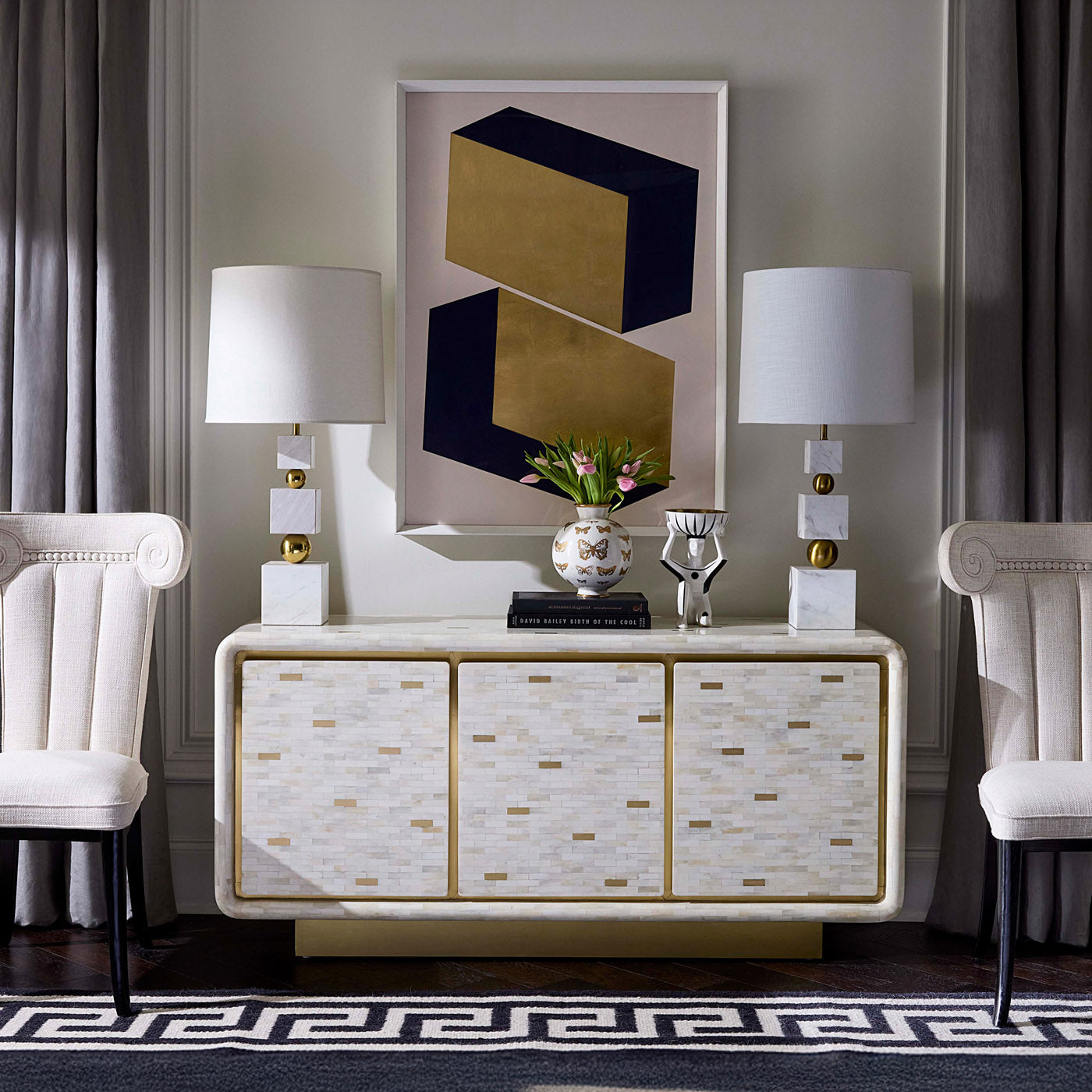 Casablanca Credenza - Stylish Mid-Century Modern Wood Buffet Cabinet for Dining Room & Living Room Storage | Perfect for Home Decor & Entertaining