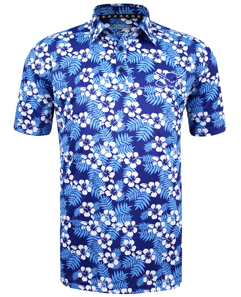 Hawaiian Print Golf Shirt for Men - Breathable & Stylish for Summer Golfing