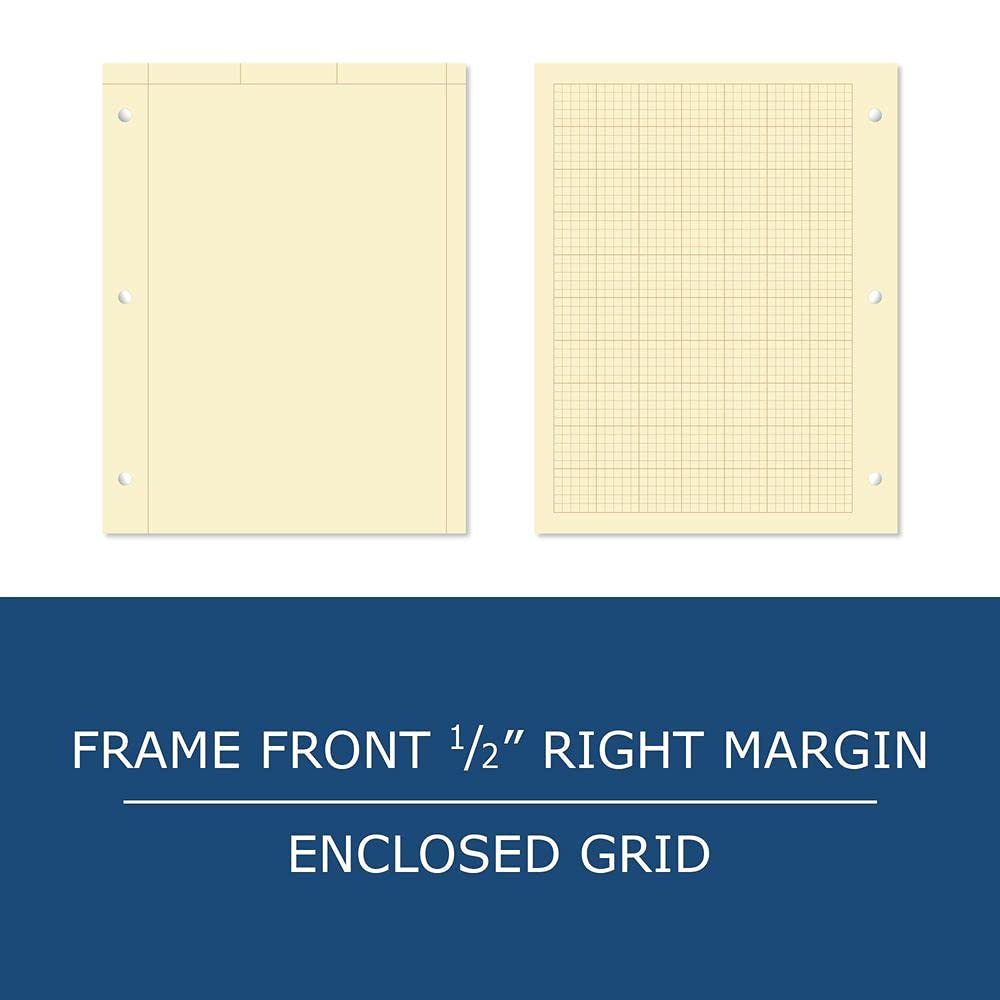 Roaring Spring Engineering Computation Notepads - Case of 24, 8.5x11 Inches, 80 Sheets per Pad, 20# Heavyweight Buff Paper, Made in USA - Perfect for Architects, Engineers & Students Calculations