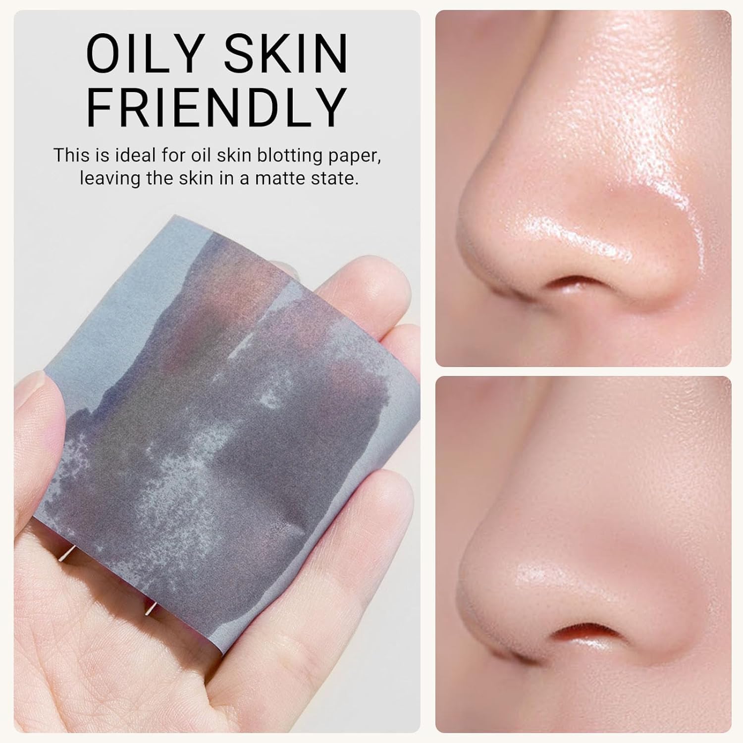 Lyrovo 100Pcs Oil Absorbing Blotting Papers for Oily Skin - Natural Linen Face Blotting Sheets with Built-in Mirror & Powder Puff - Matte Finish for Men & Women | Perfect for Gym, Travel & Everyday Oil Control