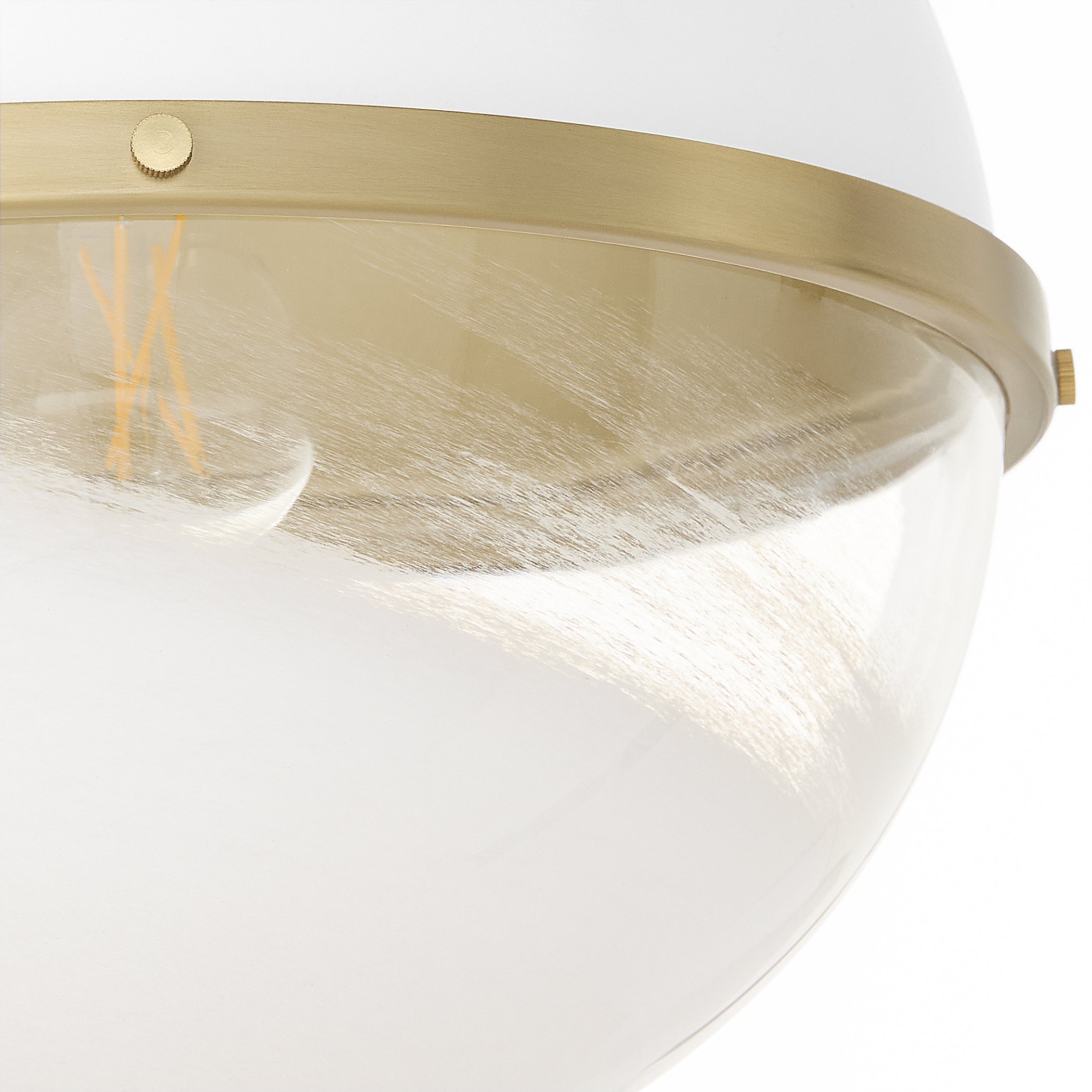 1-Light Pendant Studio White with Aged Brass Finish - Modern Ceiling Light for Kitchen Island, Dining Room & Bedroom Lighting