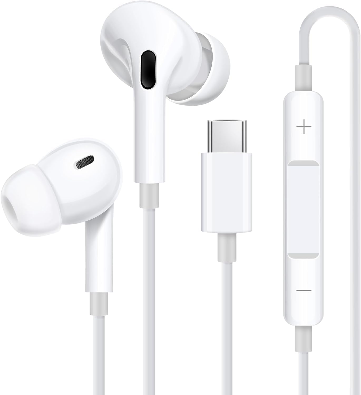KP TECHNOLOGY Wireless Earbuds for iPhone 16/15 Series (Type-C) - Noise Cancelling Bluetooth Earphones with Mic for Gym, Running & Travel