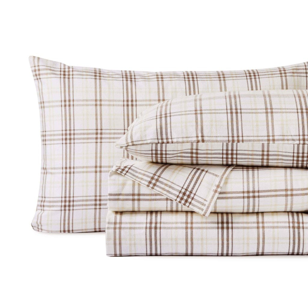 Soft Plaid Flannel Cotton Bed Sheet Set - Classic Farmhouse Style with Deep Pockets - Perfect for Cozy Winter Nights & Rustic Home Decor