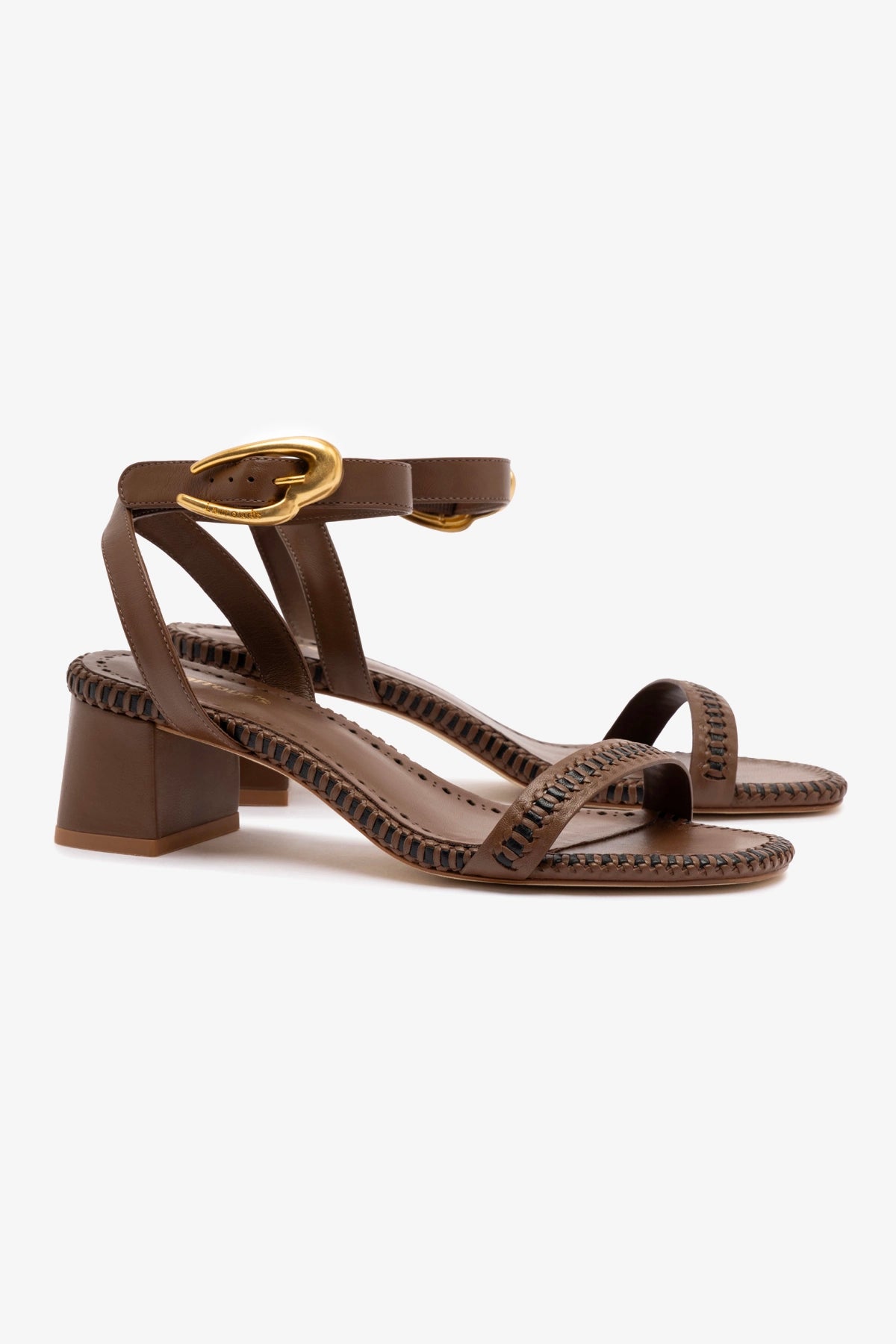 Verona Block Heel Sandals for Women - Genuine Burnt Umber Leather Comfortable Slip-On Shoes | Perfect for Office, Date Night & Summer Outfits