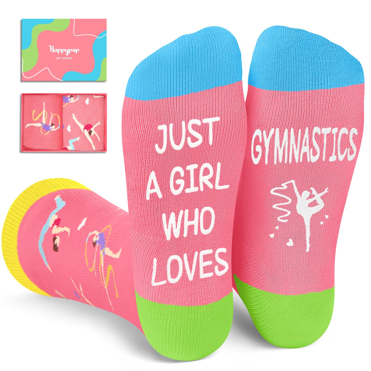 HappyPop Softball Volleyball Gymnastics Ballet Gifts for Girls Age 7-18 - Cute Soccer Socks for Kids | Perfect for Sports Practice, Dance Class & Birthday Presents