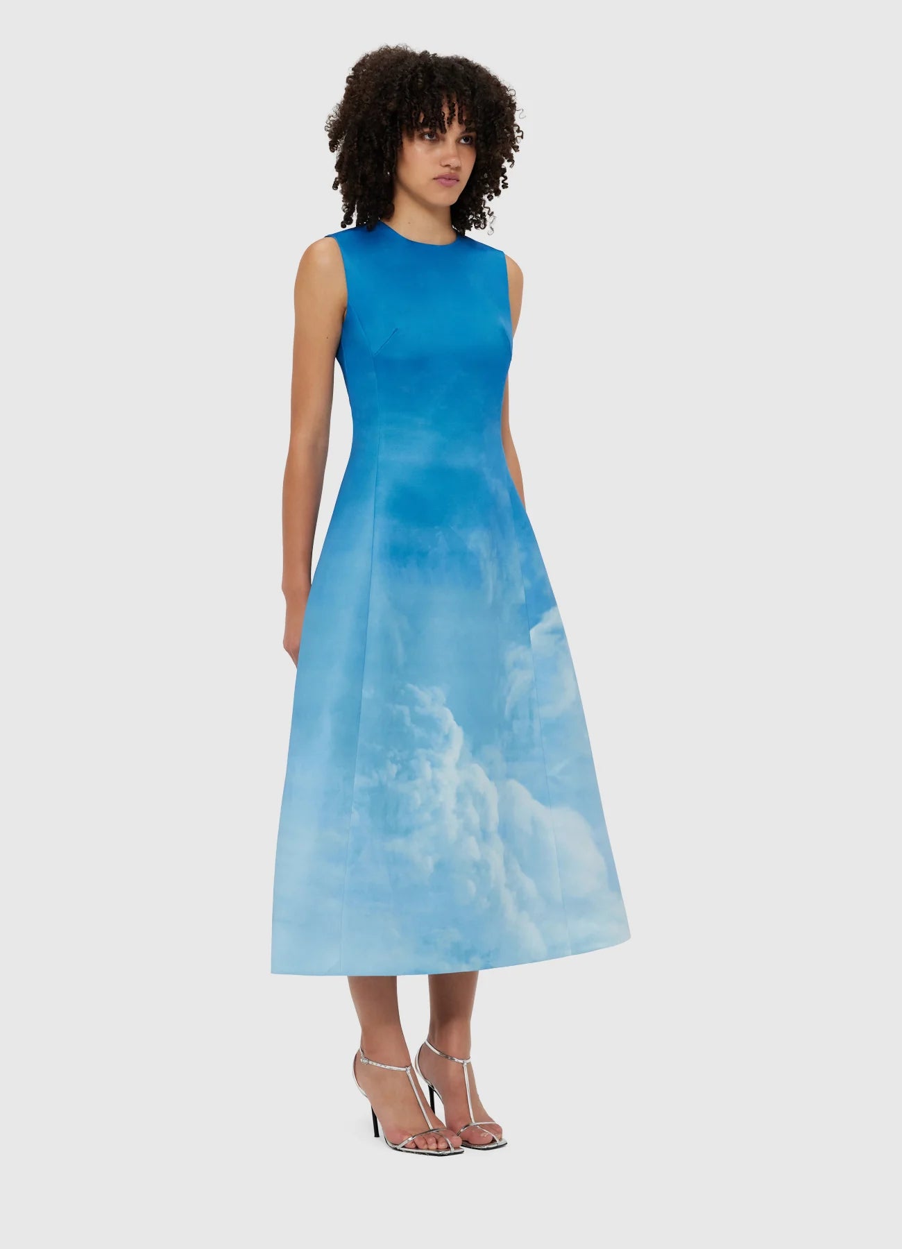 Cleo Sleeveless Midi Dress with Aerial Print - Flowy Summer Dress for Women, Beach Cover Up, Vacation Outfit, Boho Chic Style