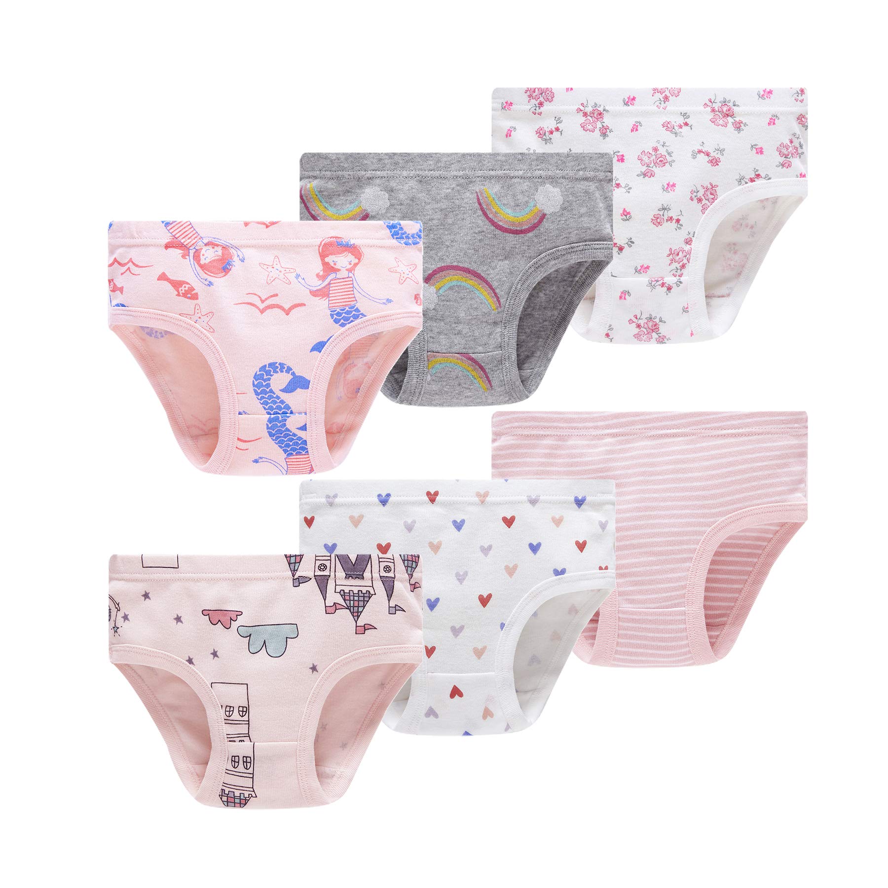 Winging Day Girls' 100% Cotton Underwear - Soft Breathable Panties for Kids & Toddlers - Perfect for School, Playtime & Everyday Comfort